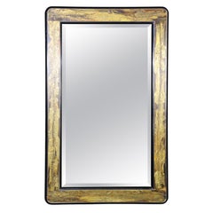 Vintage Bernhard Rohne Mastercraft Acid Etched Brass & Ebonized Mirror