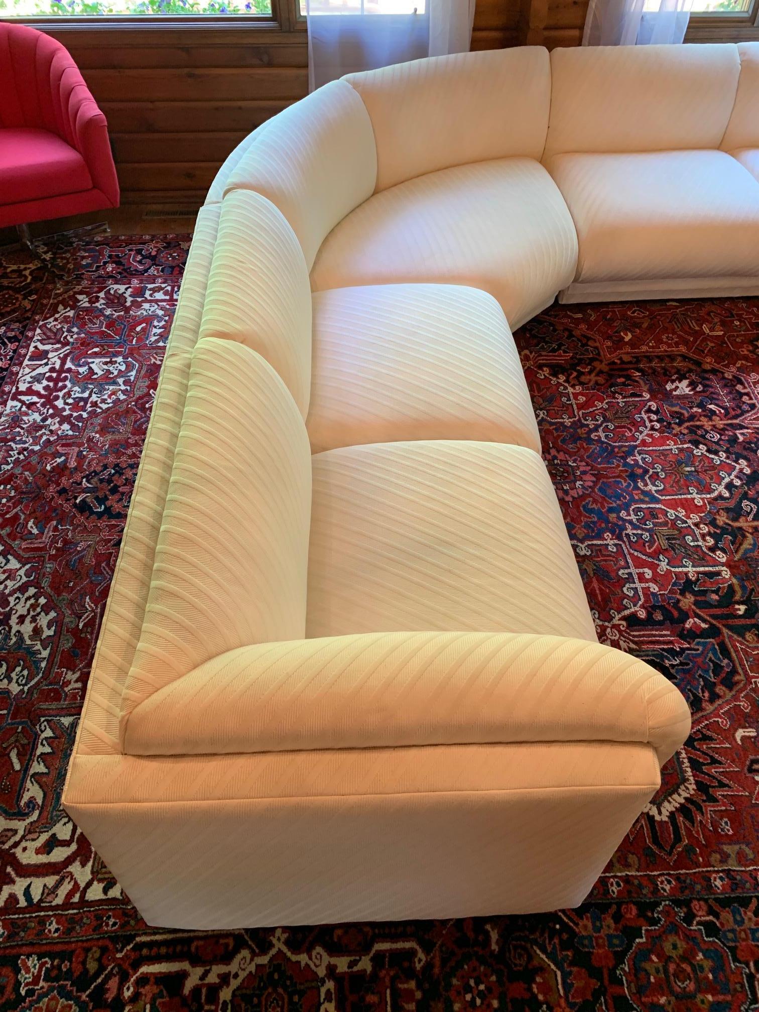 Cotton Vintage Bernhardt 3 pc Sectional Sofa Attributed to Milo Baughman-1989