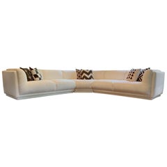 Vintage Bernhardt 3 pc Sectional Sofa Attributed to Milo Baughman-1989