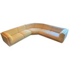 Retro Bernhardt 3 pc Sectional Sofa Attributed to Milo Baughman-1989