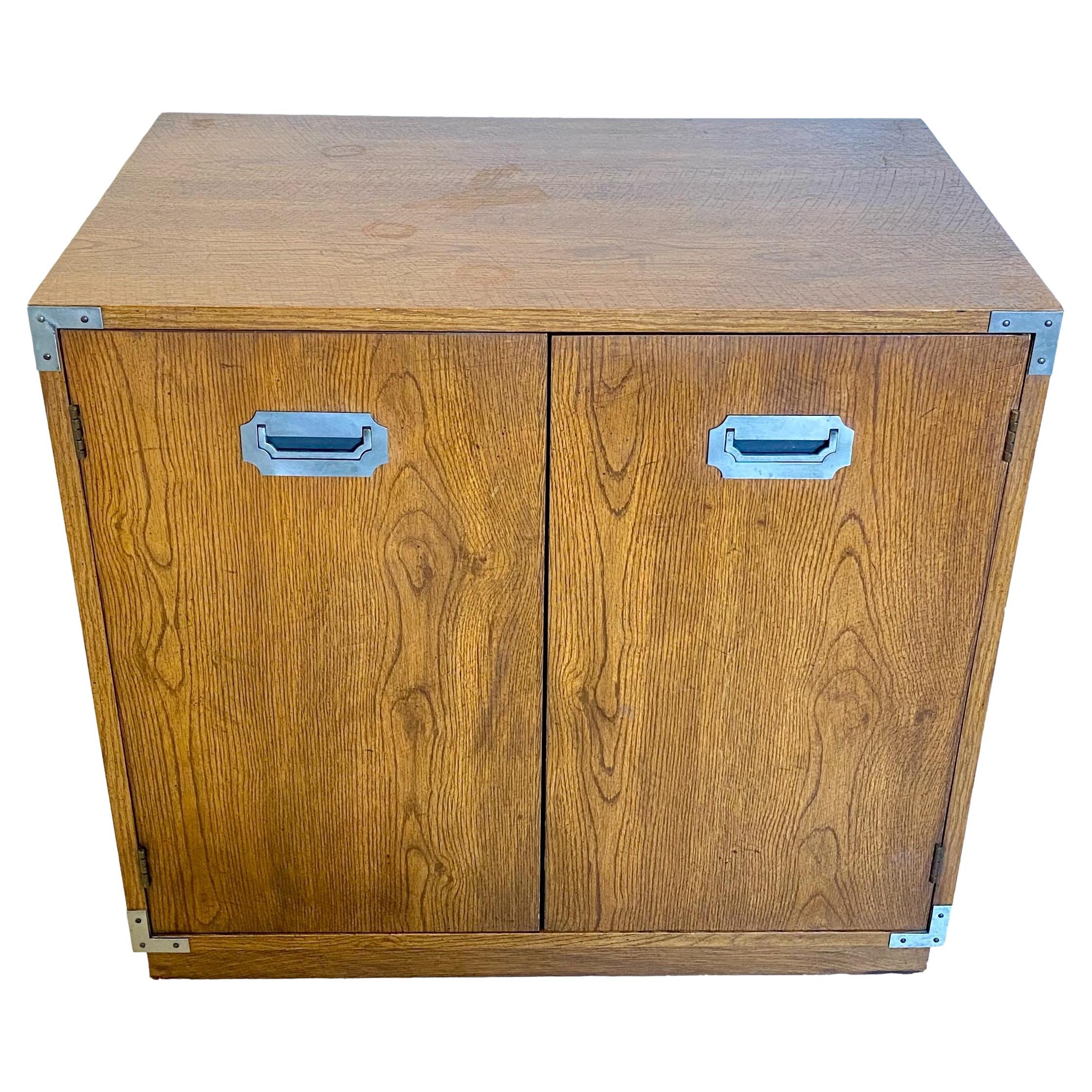 Vintage Bernhardt Campaign Style Accent Cabinet For Sale