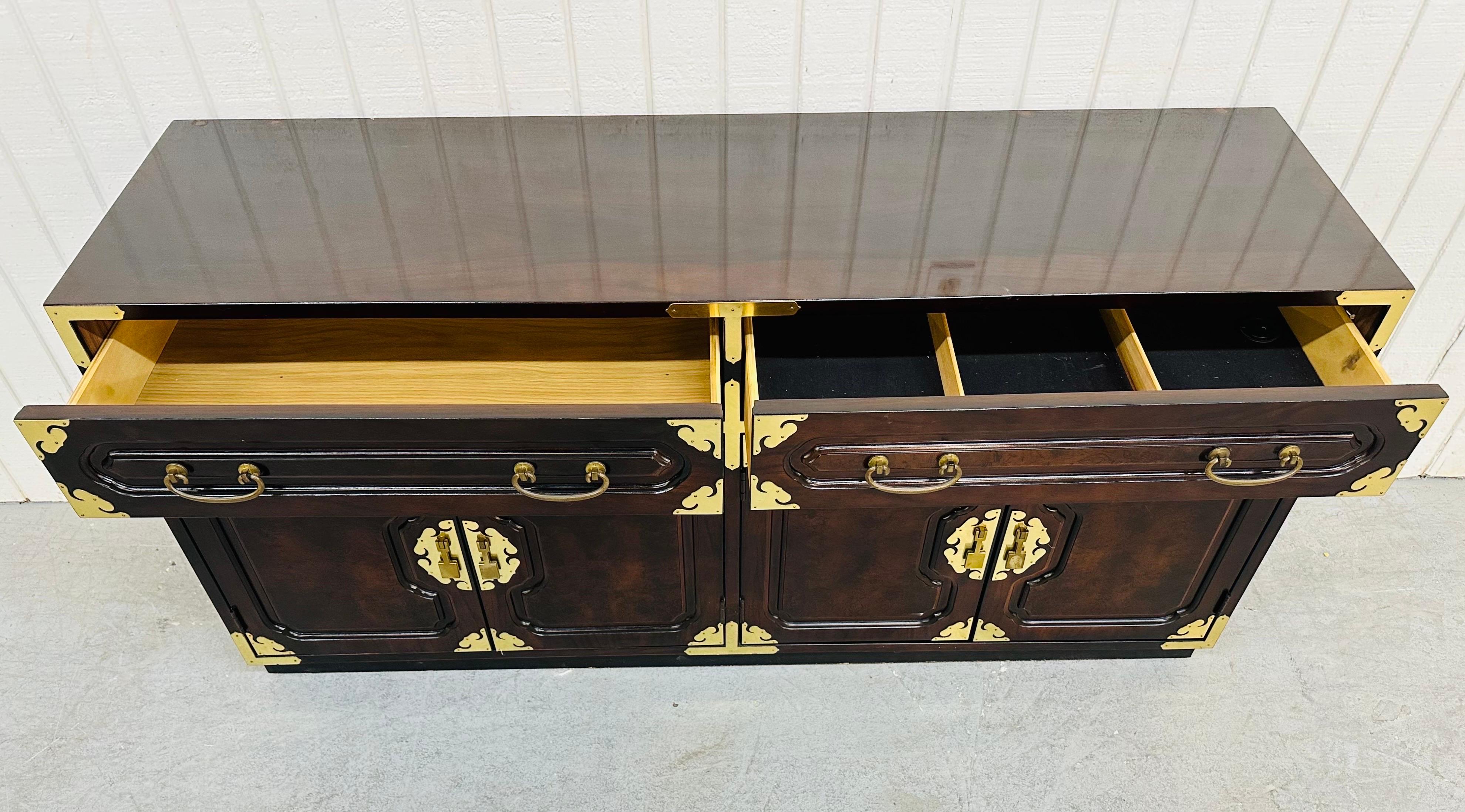 Brass Vintage Bernhardt Chinoiserie Style Sideboard