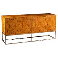 Credenza Modernista Vintage Bernhardt Flair Burl