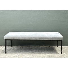 Vintage Bernhardt Upholstered Metal Frame Bench