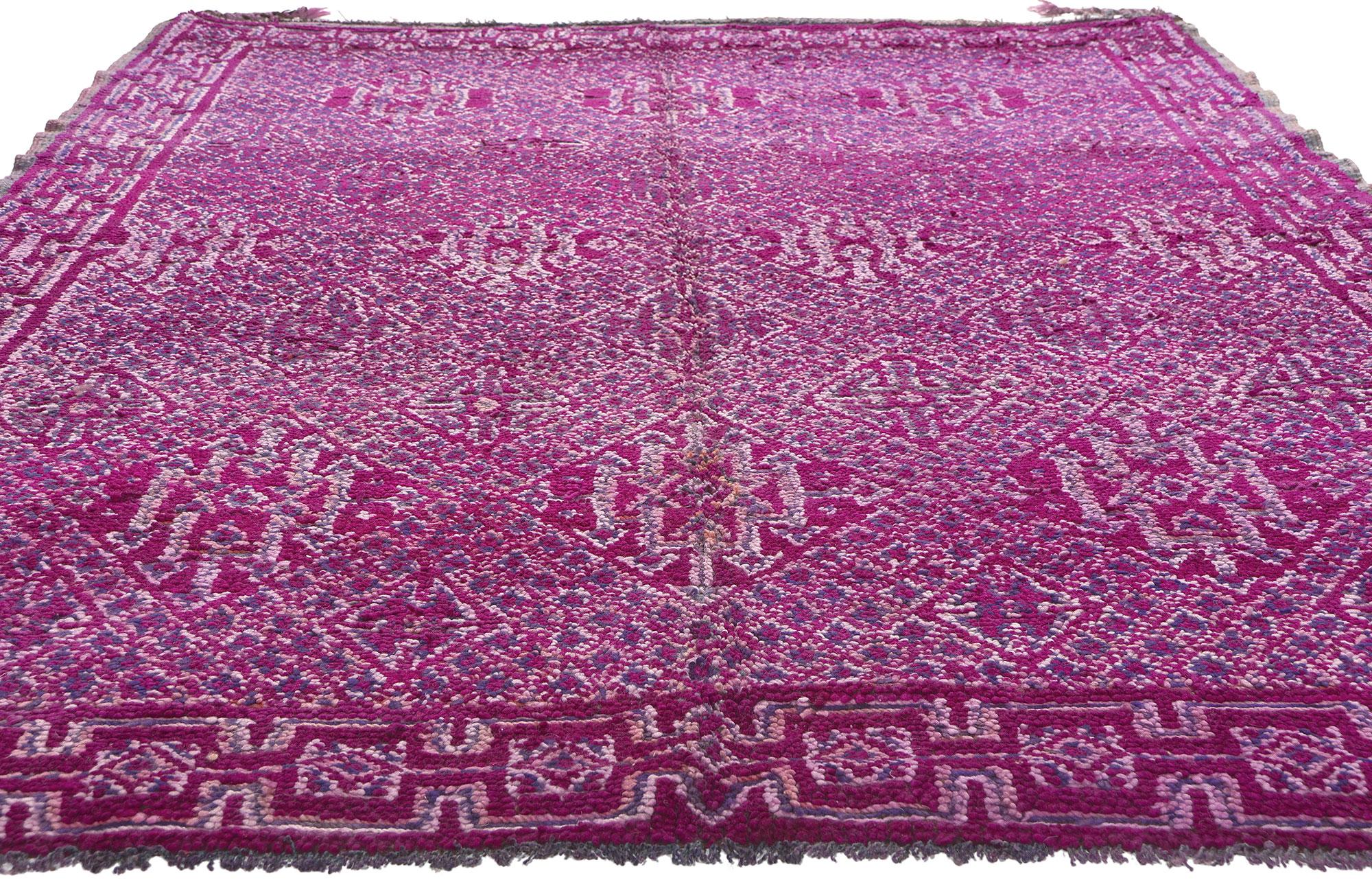 Bohemian Vintage Purple Beni MGuild Moroccan Rug For Sale
