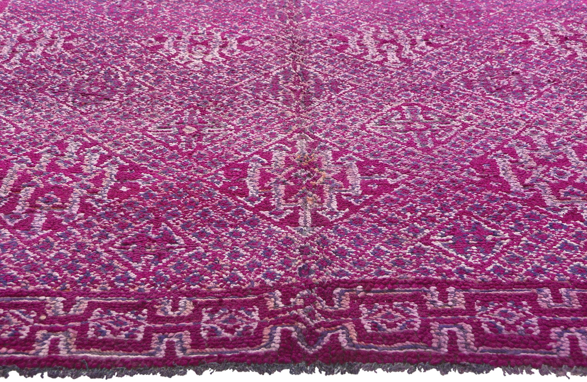 Hand-Knotted Vintage Purple Beni MGuild Moroccan Rug For Sale