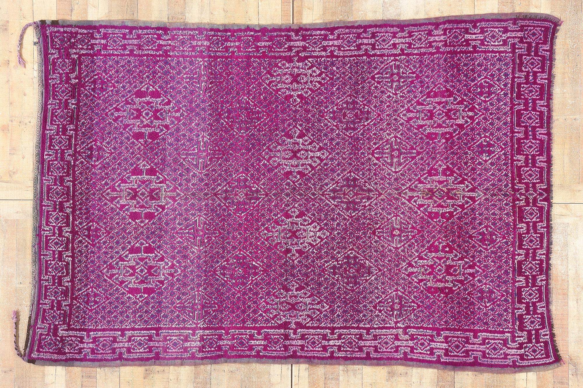 Vintage Purple Beni MGuild Moroccan Rug For Sale 2
