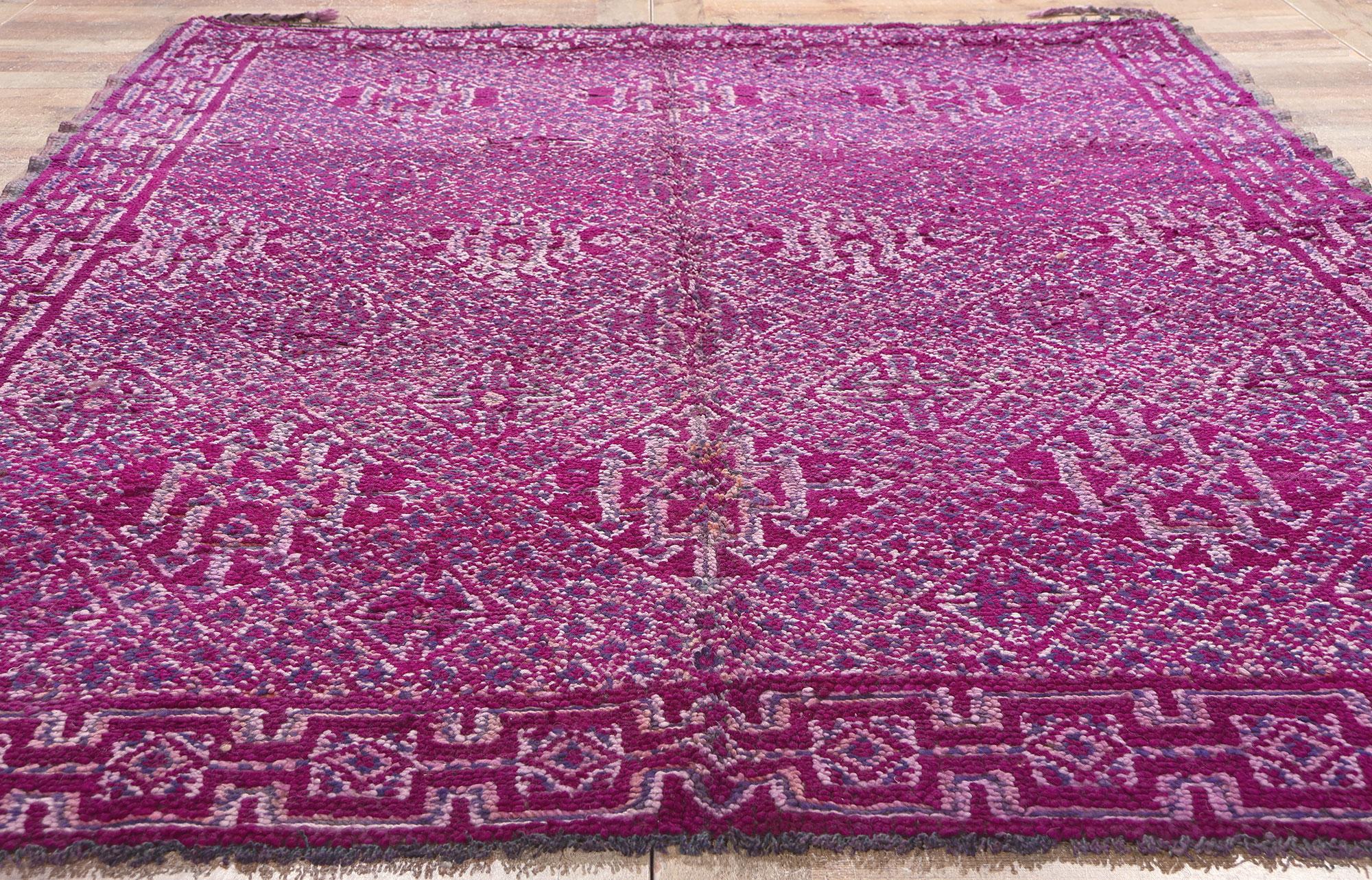 Vintage Purple Beni MGuild Moroccan Rug For Sale 1