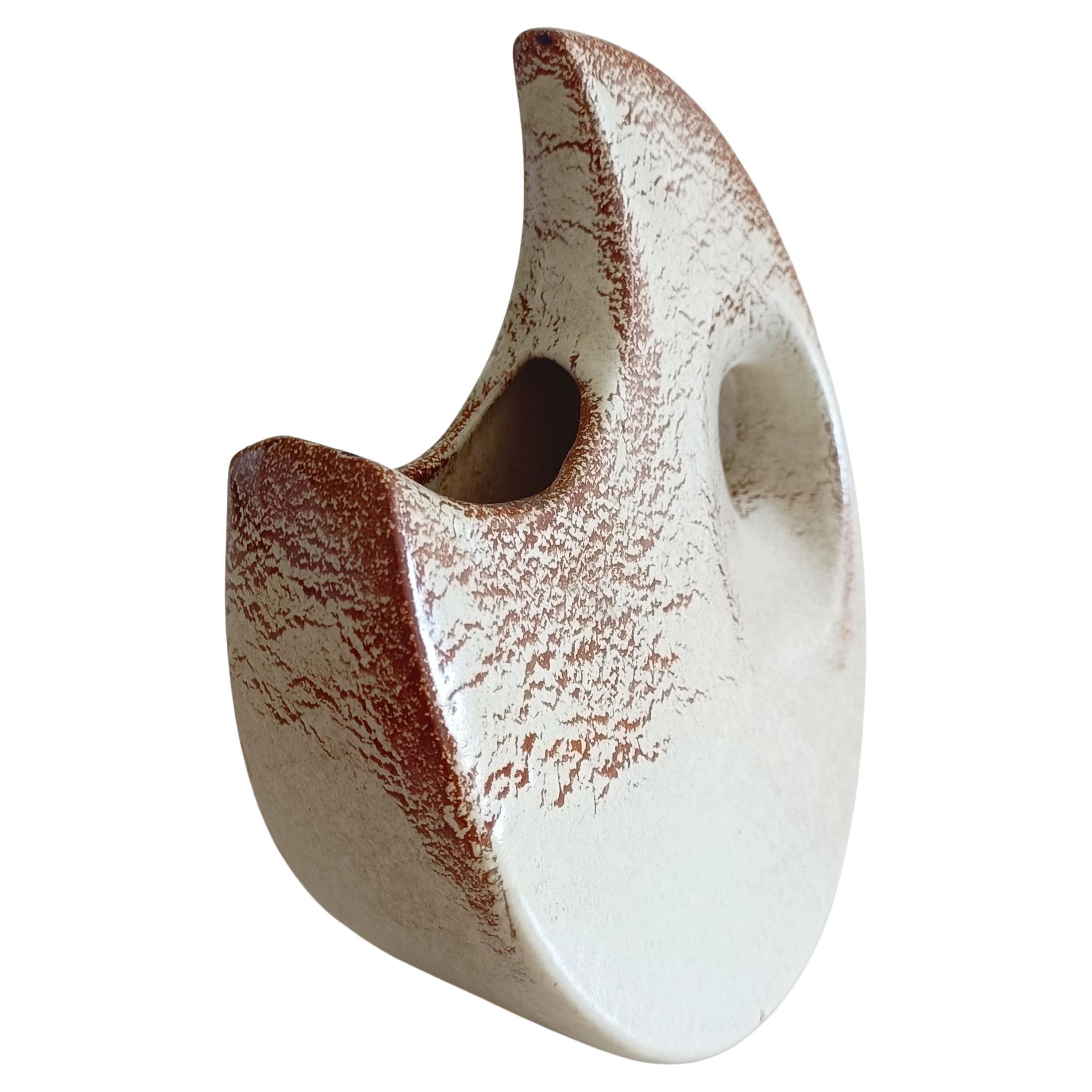Brocca a forma di luna in ceramica vintage di Bertoncello di Roberto Rigon, Italia, anni '60 1