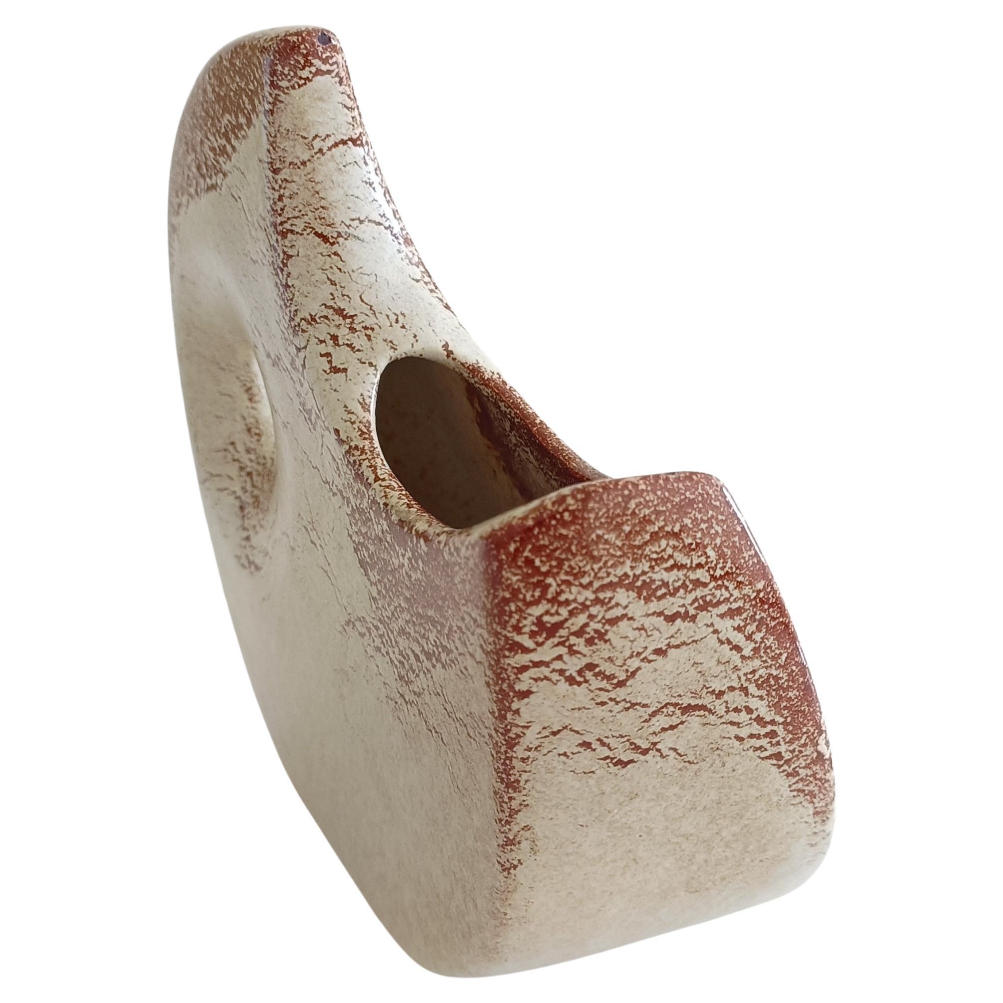 Italiano Brocca a forma di luna in ceramica vintage di Bertoncello di Roberto Rigon, Italia, anni '60