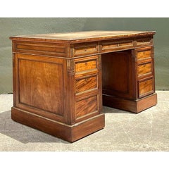 Vintage Bertram and Sons Gilt Tipped Leather Top Desk