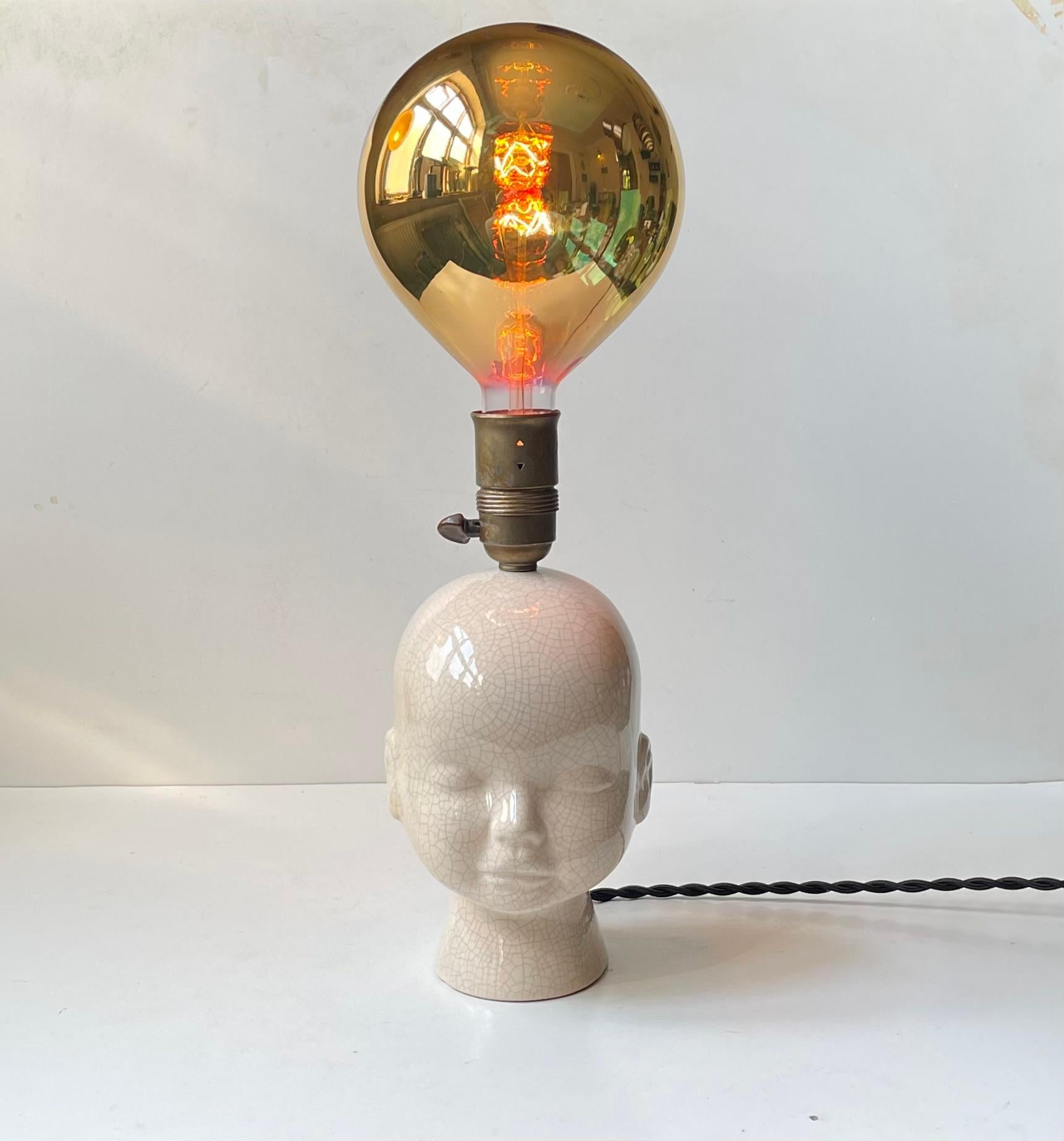 Vintage Bespoke Italian Balloon Baby Head Table Lamp For Sale 6