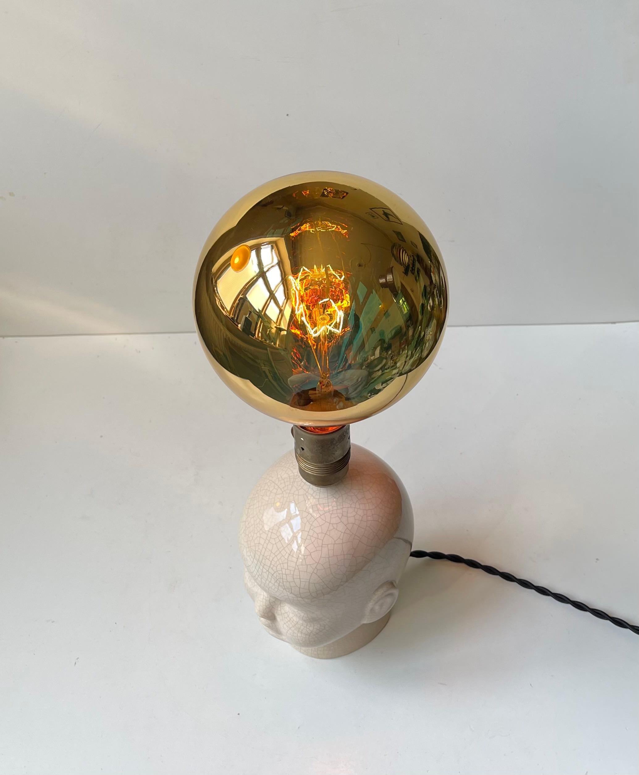 Vintage Bespoke Italian Balloon Baby Head Table Lamp For Sale 7