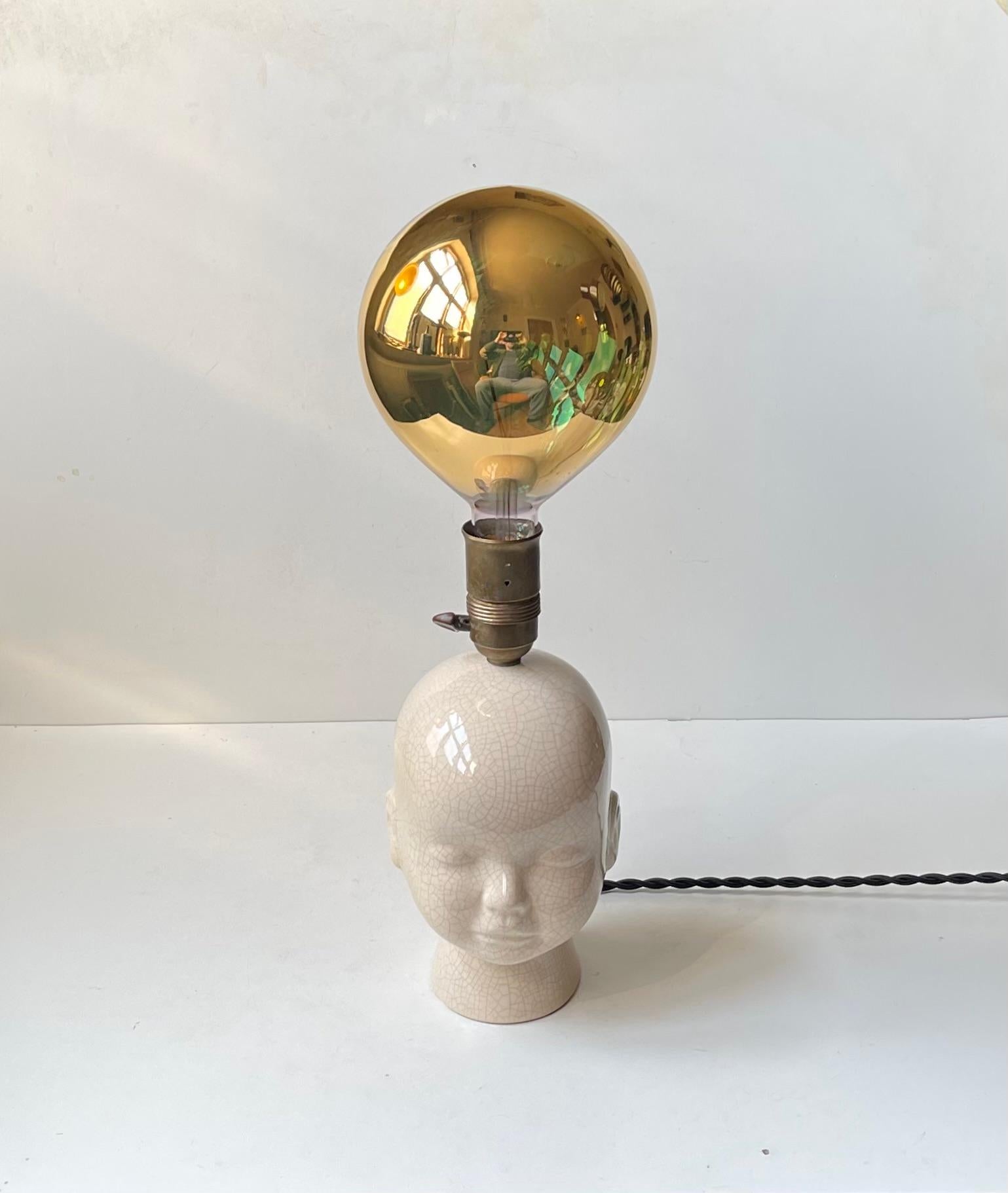 Vintage Bespoke Italian Balloon Baby Head Table Lamp For Sale 9