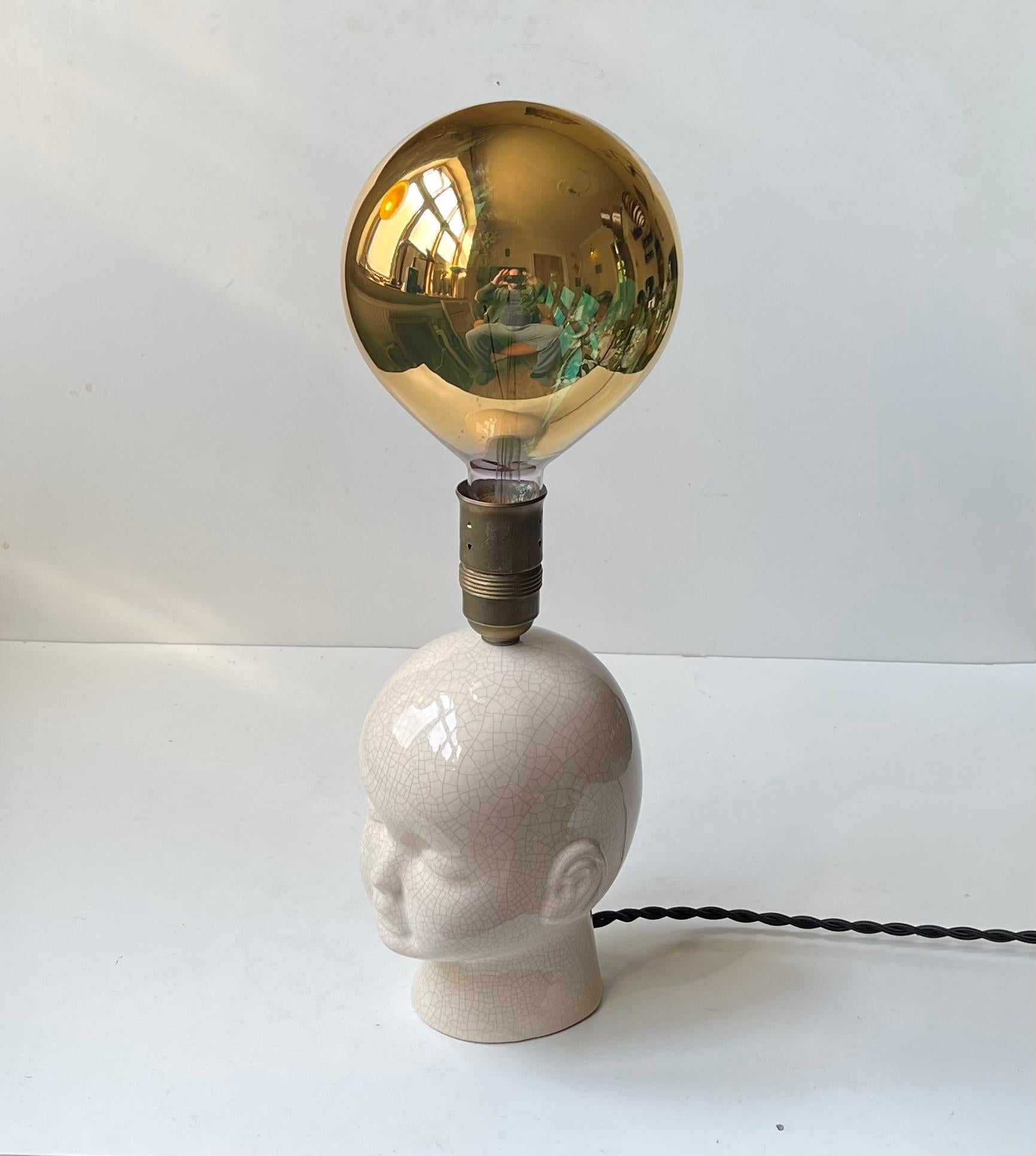 Vintage Bespoke Italian Balloon Baby Head Table Lamp For Sale 10