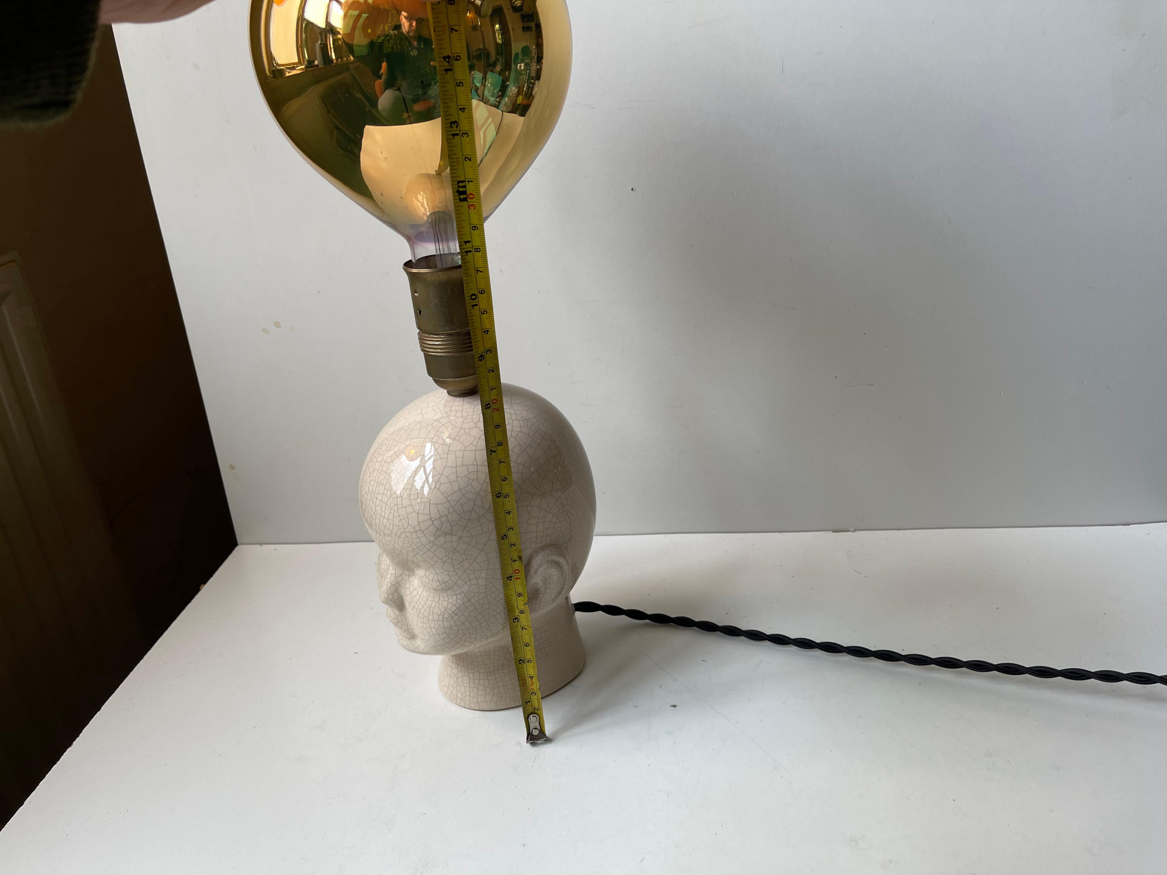 Vintage Bespoke Italian Balloon Baby Head Table Lamp For Sale 12