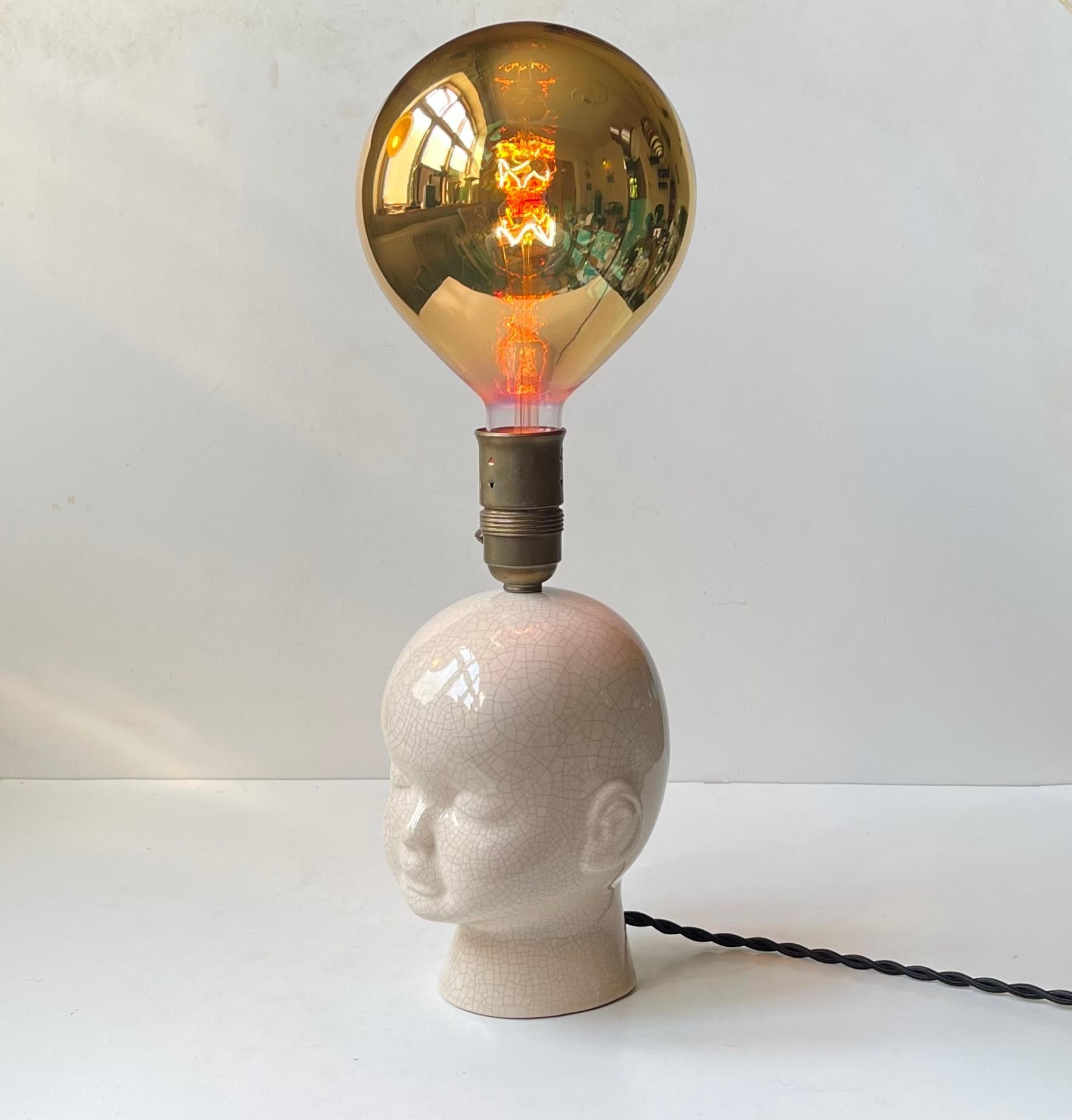 Vintage Bespoke Italian Balloon Baby Head Table Lamp For Sale 1