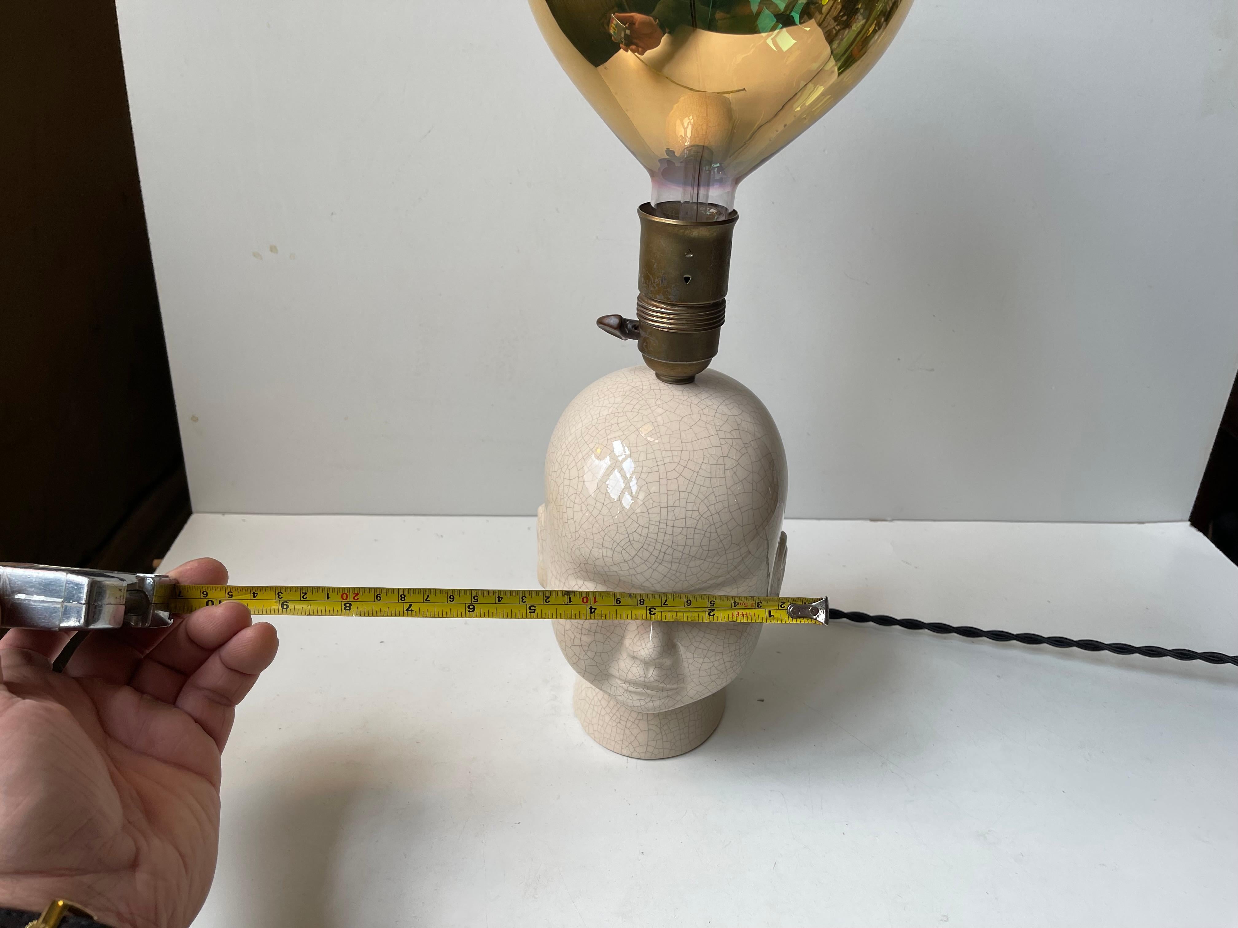 Vintage Bespoke Italian Balloon Baby Head Table Lamp For Sale 2