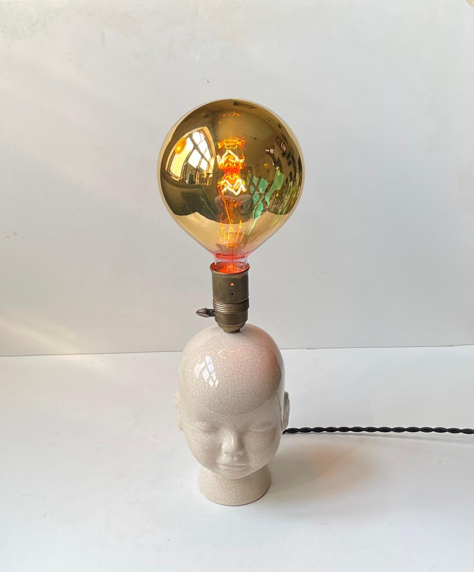 Vintage Bespoke Italian Balloon Baby Head Table Lamp For Sale 3