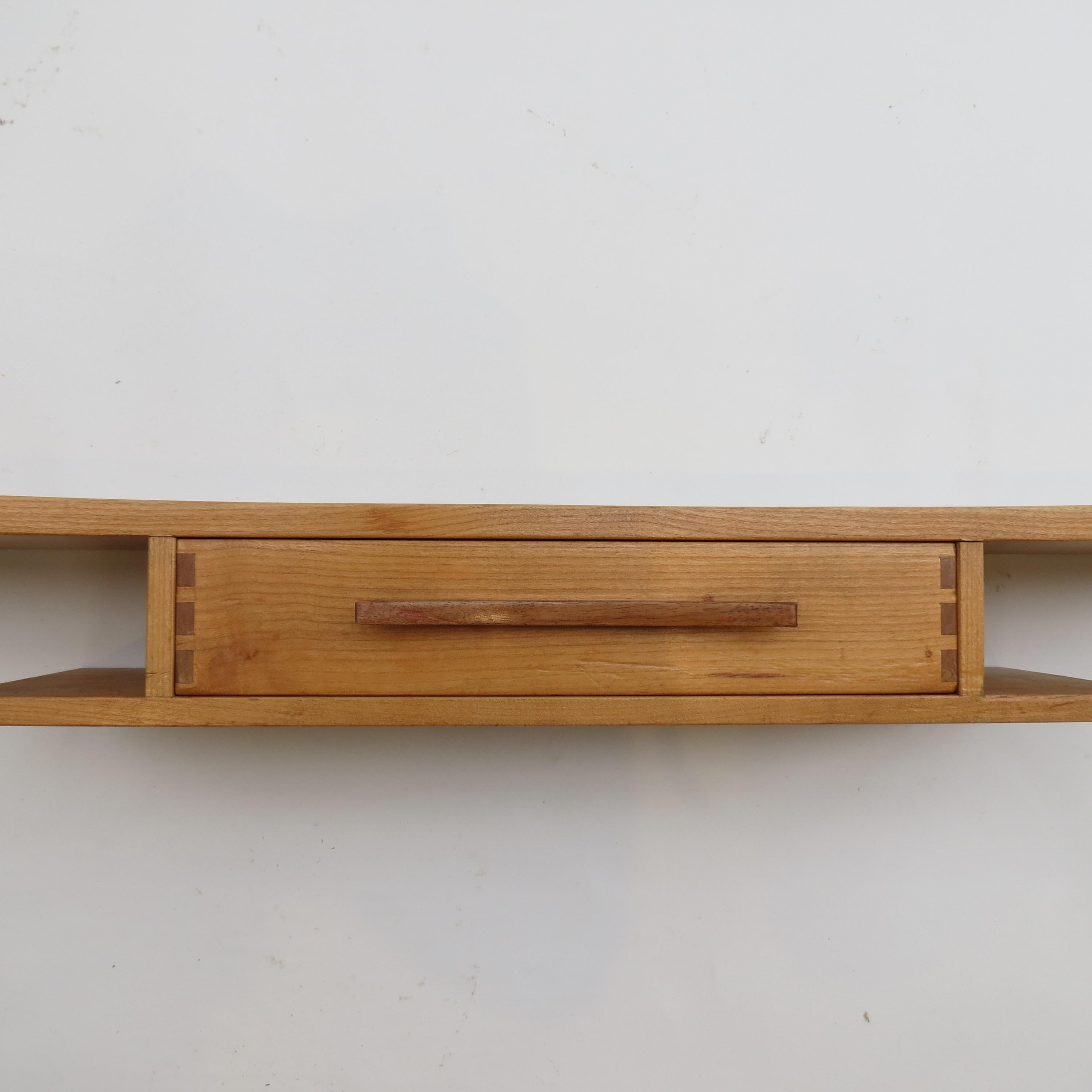 Vintage bespoke made Japanese style floating shelf For Sale 3