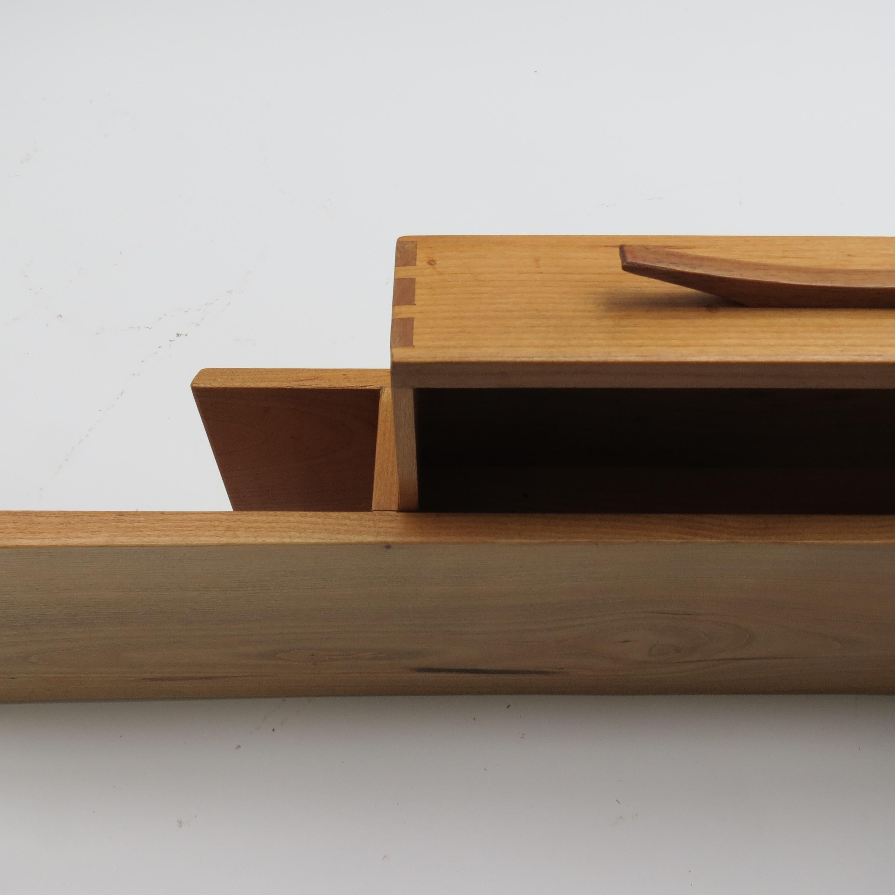 Vintage bespoke made Japanese style floating shelf For Sale 5