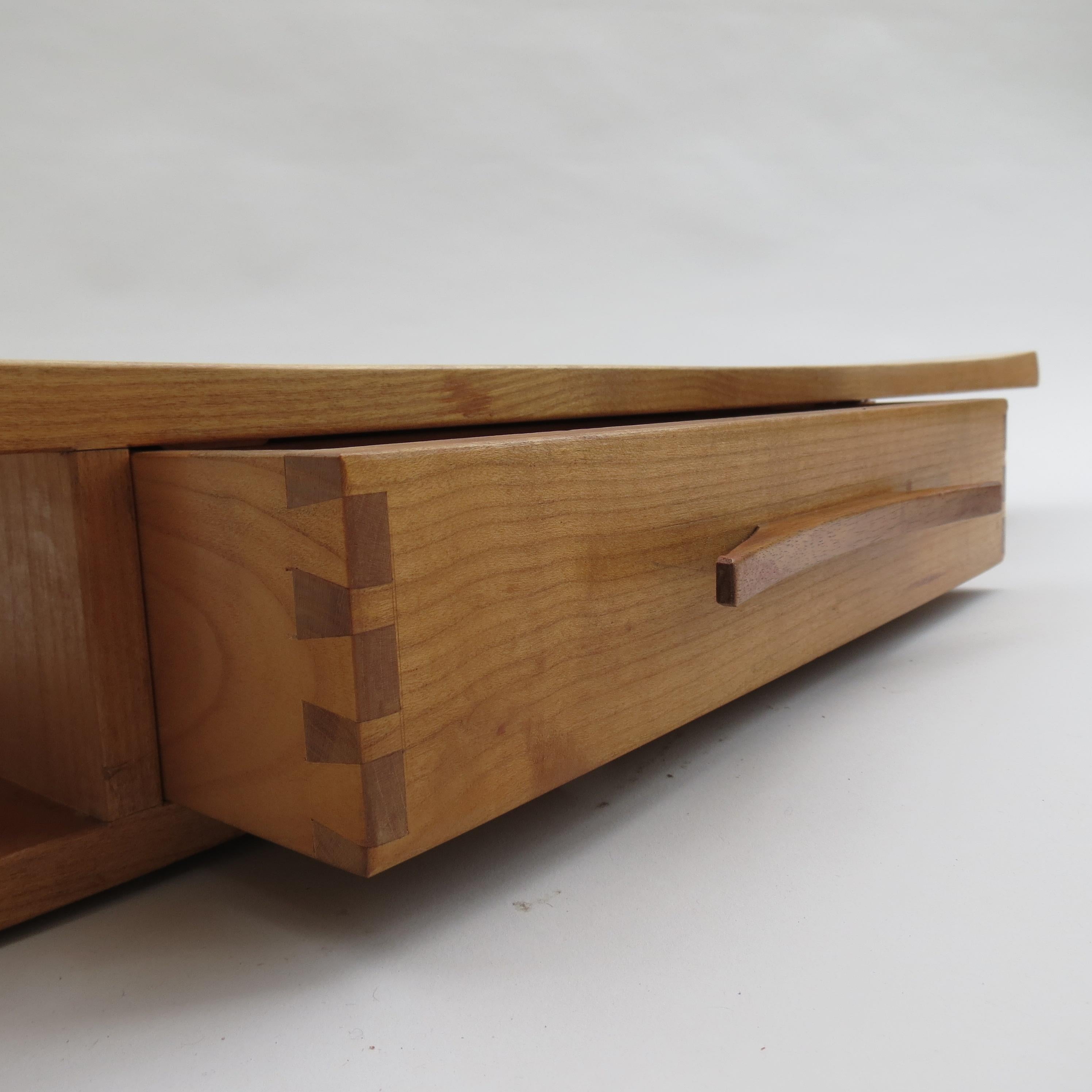 Hand-Crafted Vintage bespoke made Japanese style floating shelf For Sale