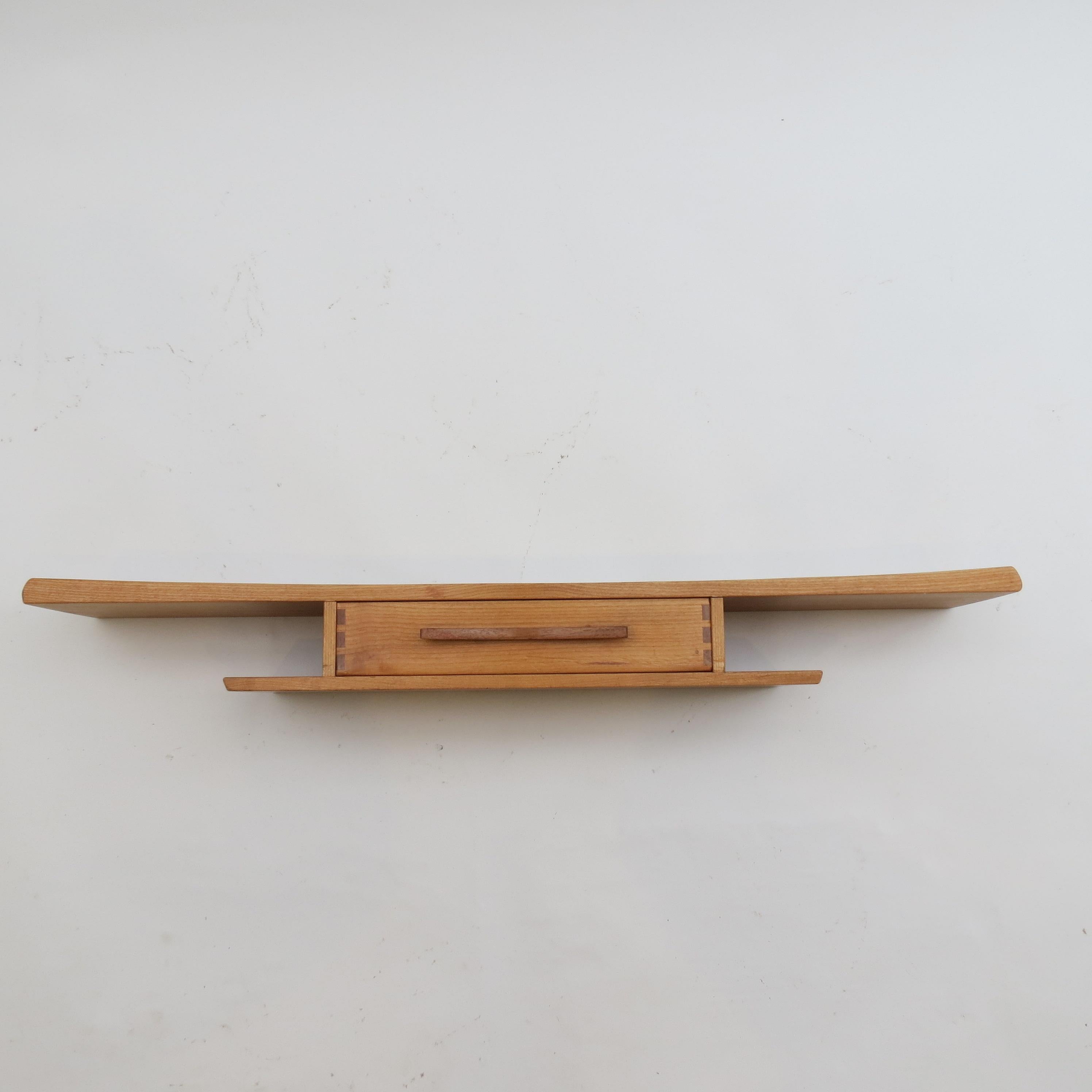 Vintage bespoke made Japanese style floating shelf For Sale 1