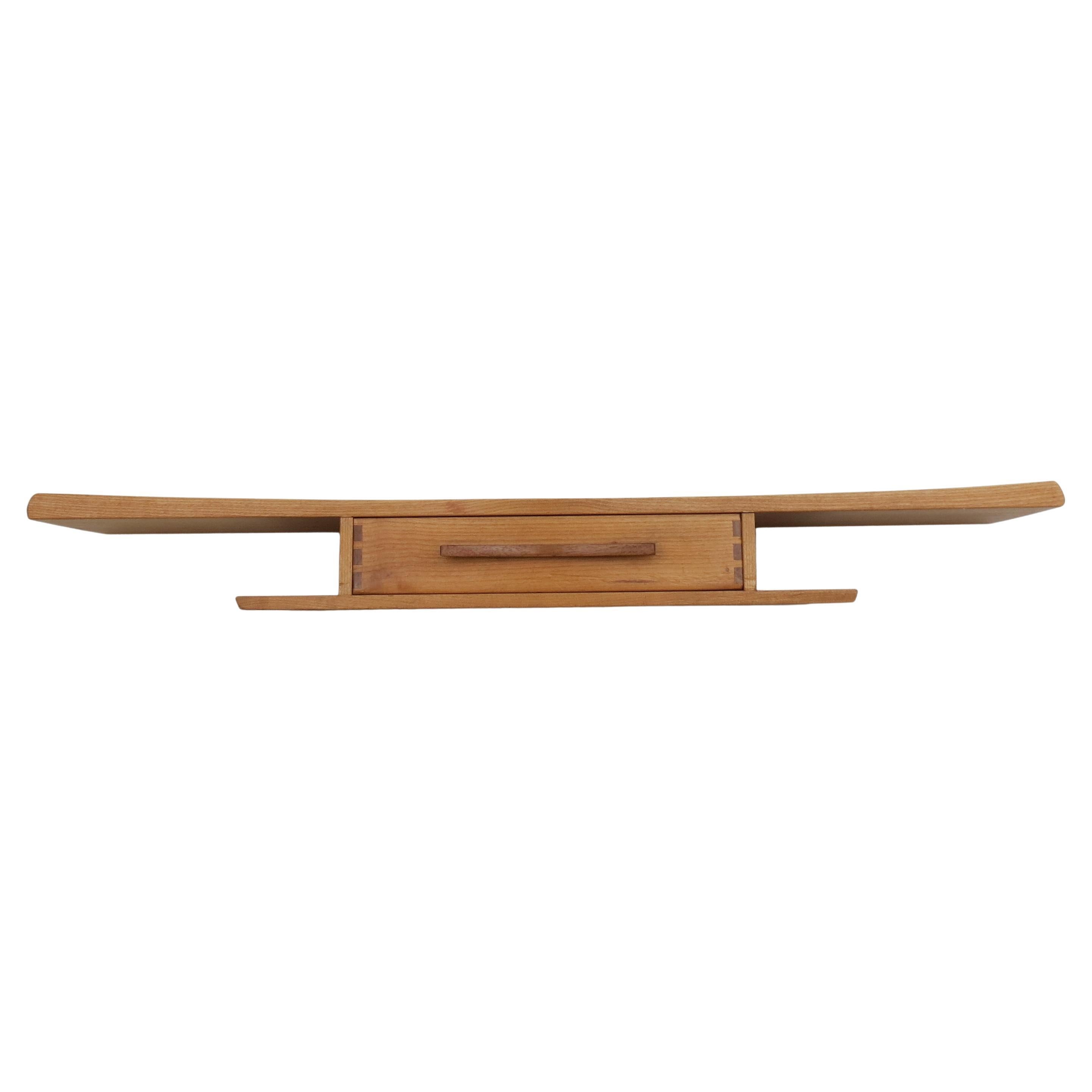 Vintage bespoke made Japanese style floating shelf For Sale