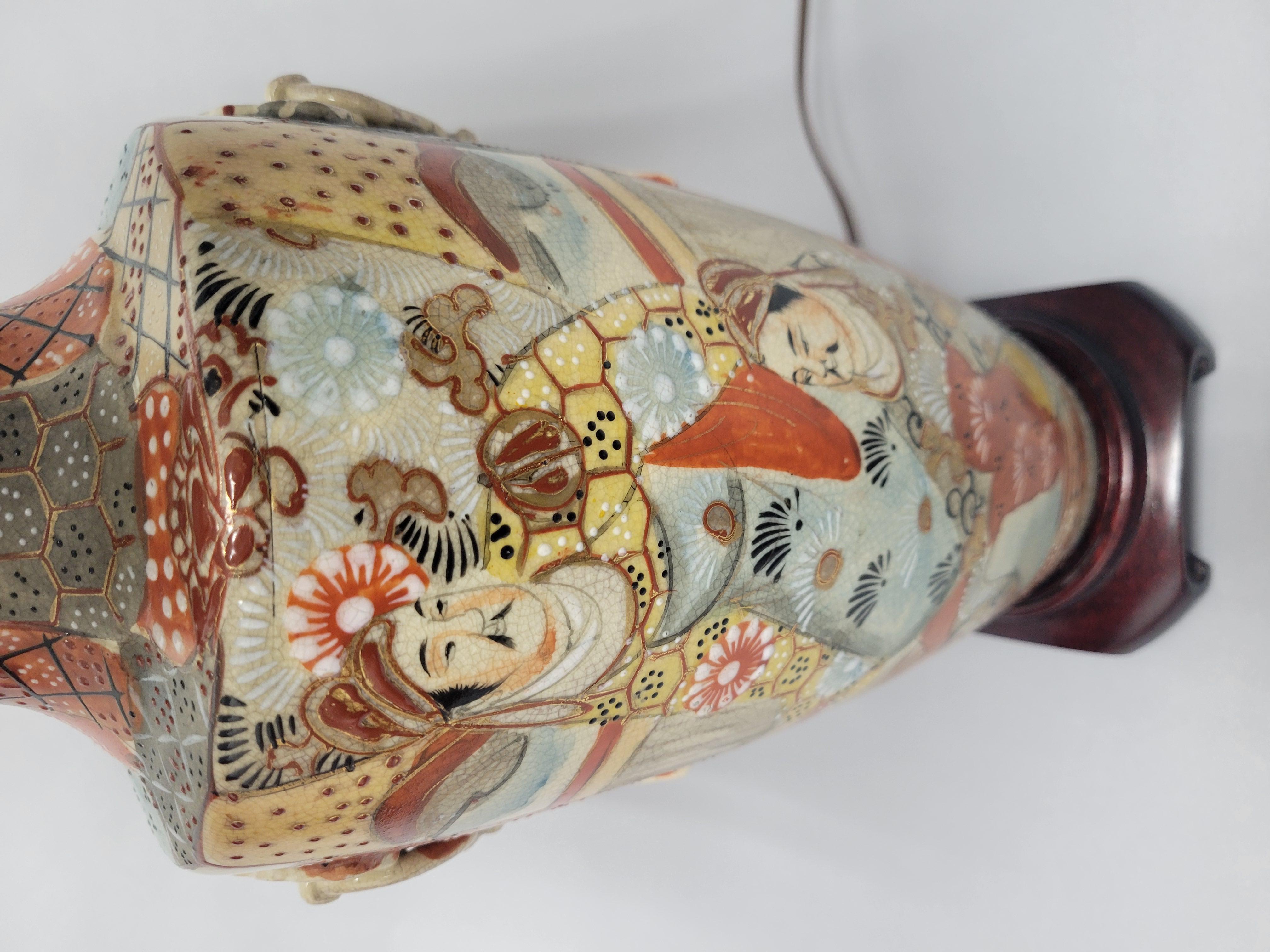 Japanese Vintage Bespoke Satsuma Lamp