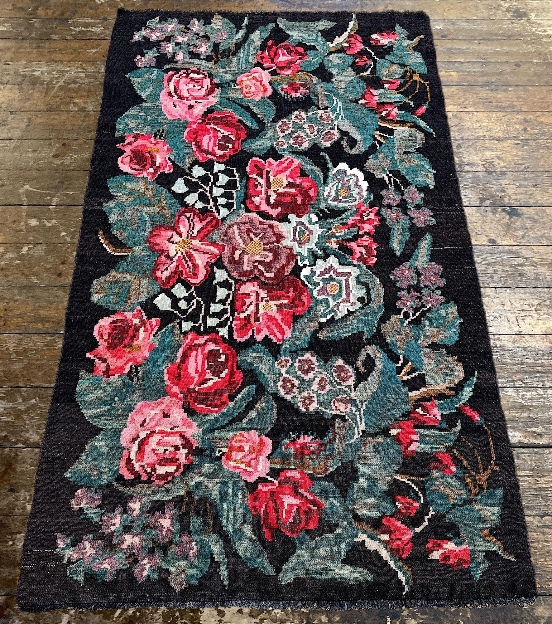 XX secolo Kilim bessarabi d'epoca 2,21 m x 1,30 m in vendita