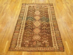 Vintage Bessarabian Kilim Flatweave Rug, in Gallery Size, w/ Repeating Geometric