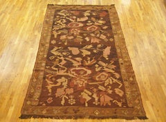 Vintage Bessarabian Kilim Flatweave Rug, in Gallery Size, with Foliate Design