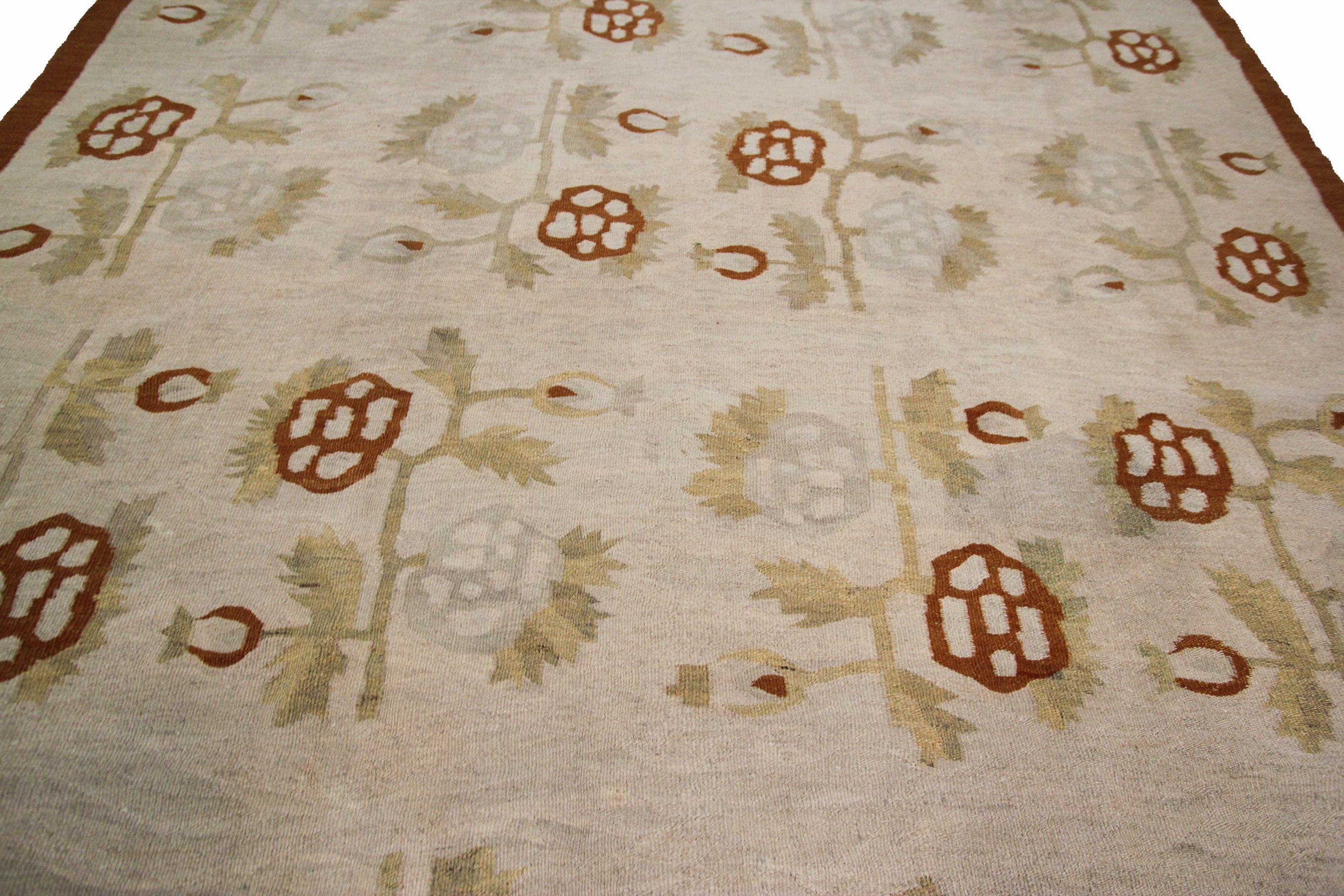 Vintage Bessarabian Kilim Rug Handwoven rug Tribal Geometric Rug 6x9 175cm x 264 For Sale 5