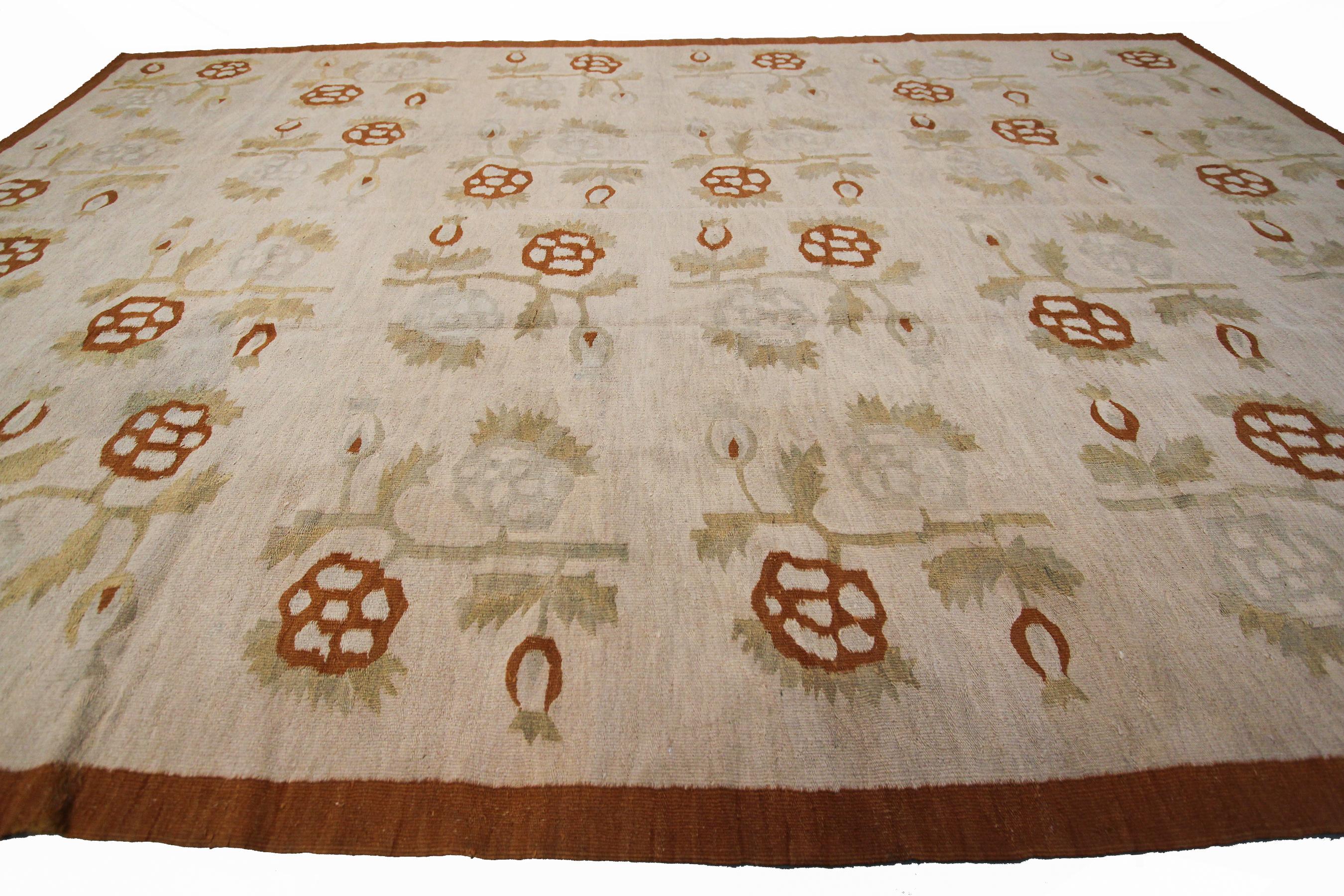 Vintage Bessarabian Kilim Rug Handwoven Teppich Tribal Geometric Overall 

5'9