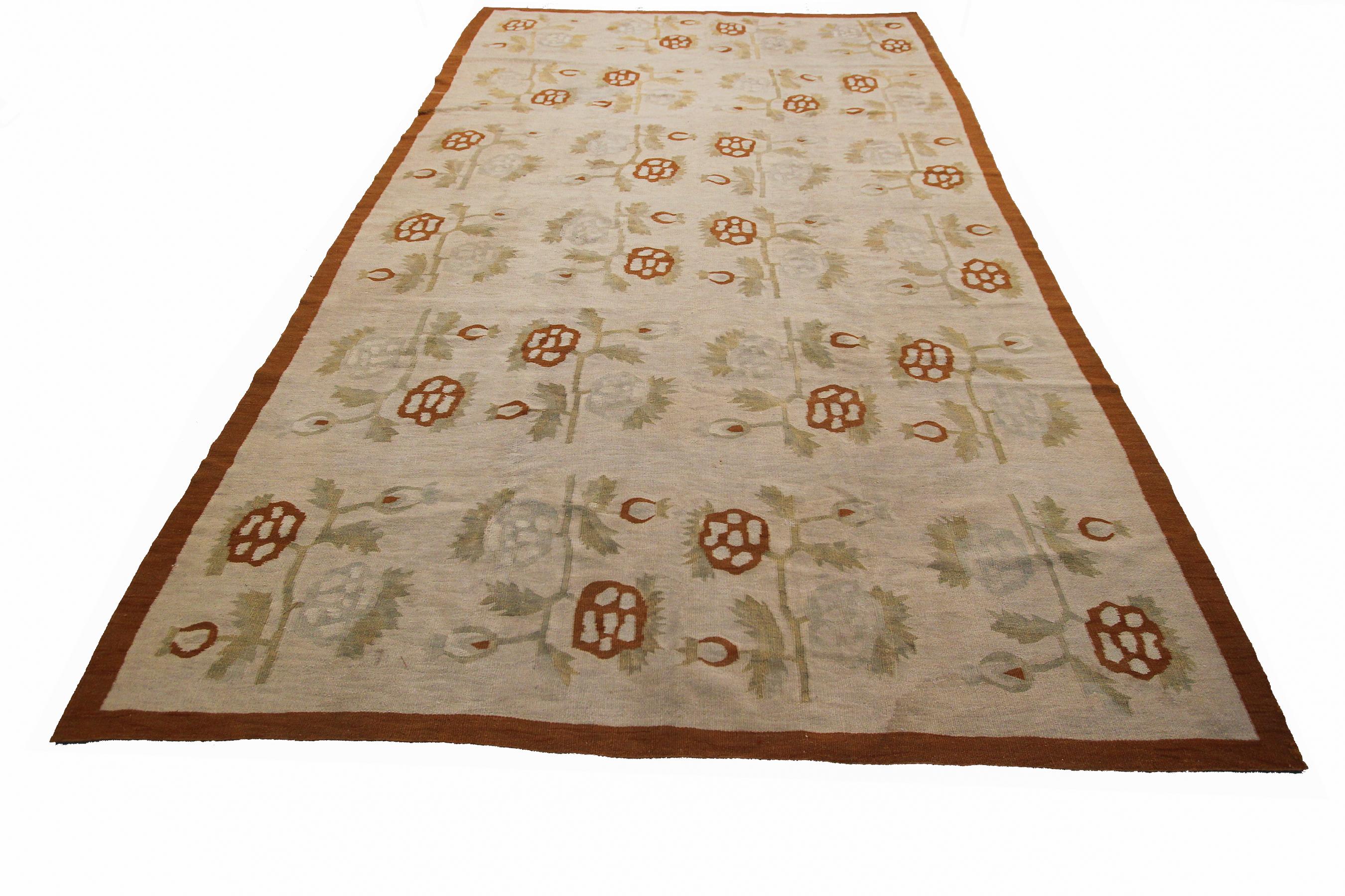 Bessarabischer handgewebter Teppich Tribal Geometrischer Teppich 6x9 175cm x 264 (Stammeskunst) im Angebot