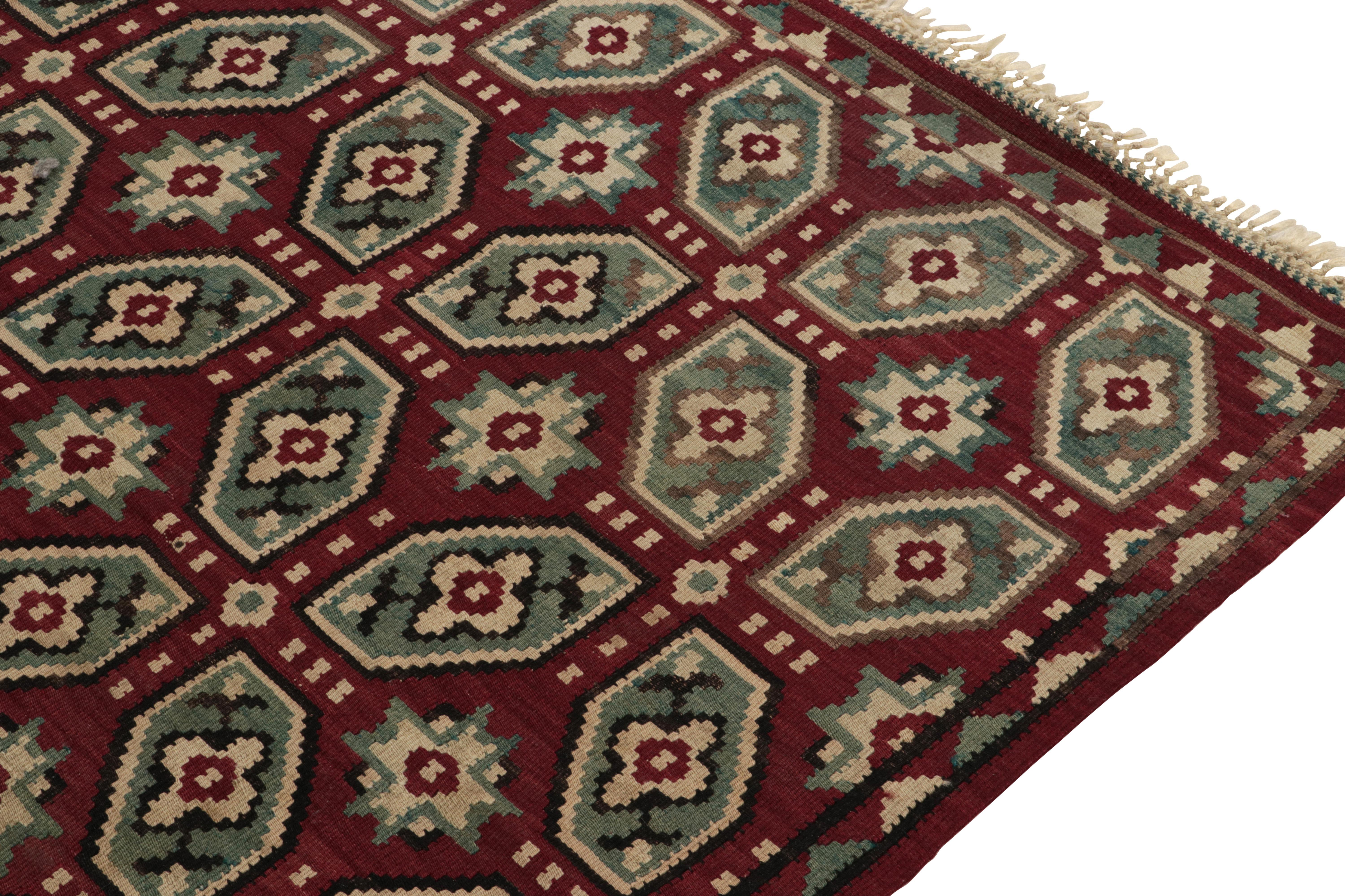 Vintage Kilim Rug in Red, Blue and White Geometric Pattern by Rug & Kilim In Good Condition For Sale In Long Island City, NY