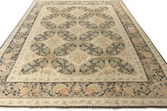 Rug & Kilim’s Oversized European Style Rug in Cream with Floral Medallions