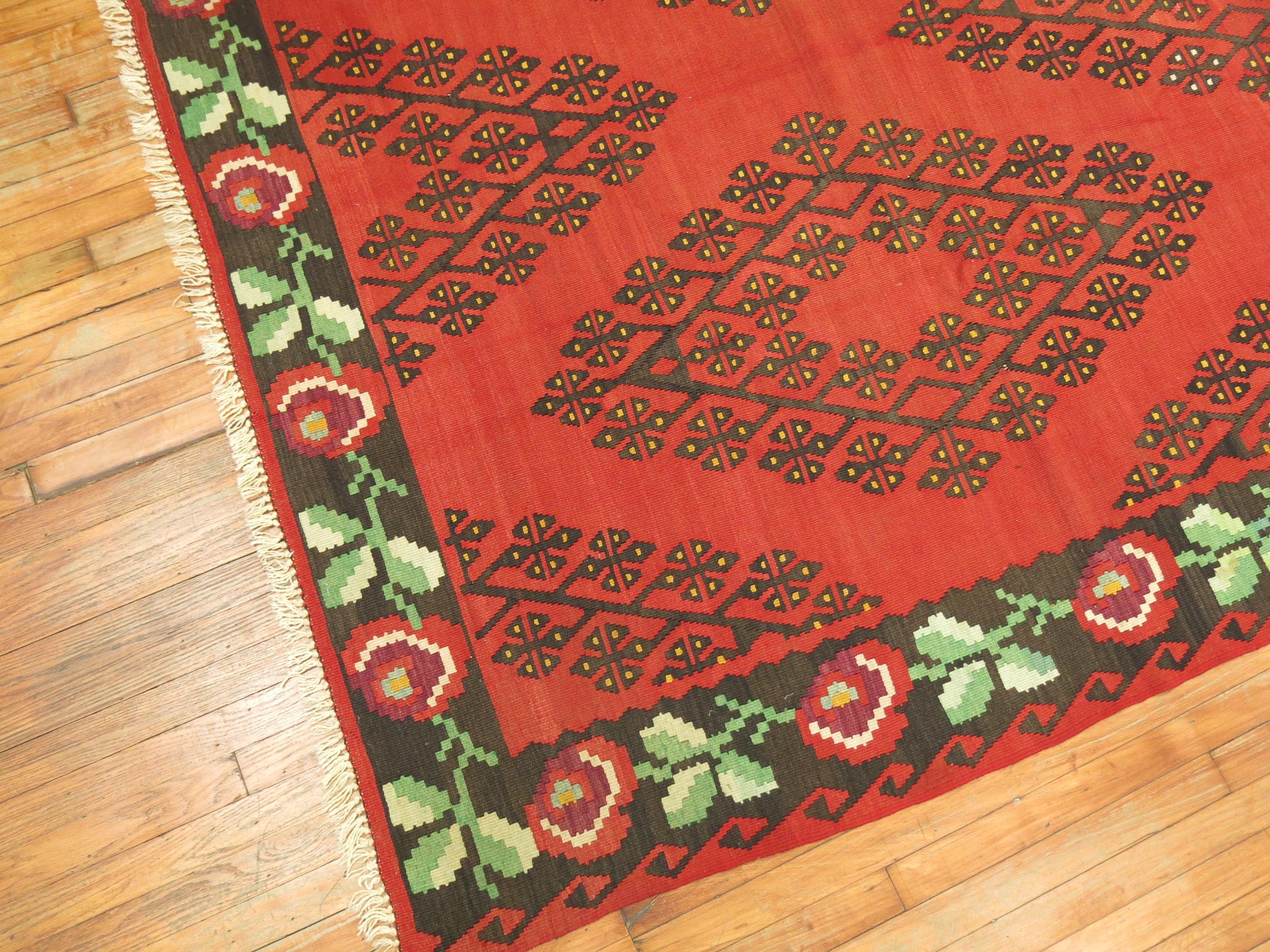 Bessarabian Zabihi Collection Vintage Besserabian Kilim Flat-Weave For Sale
