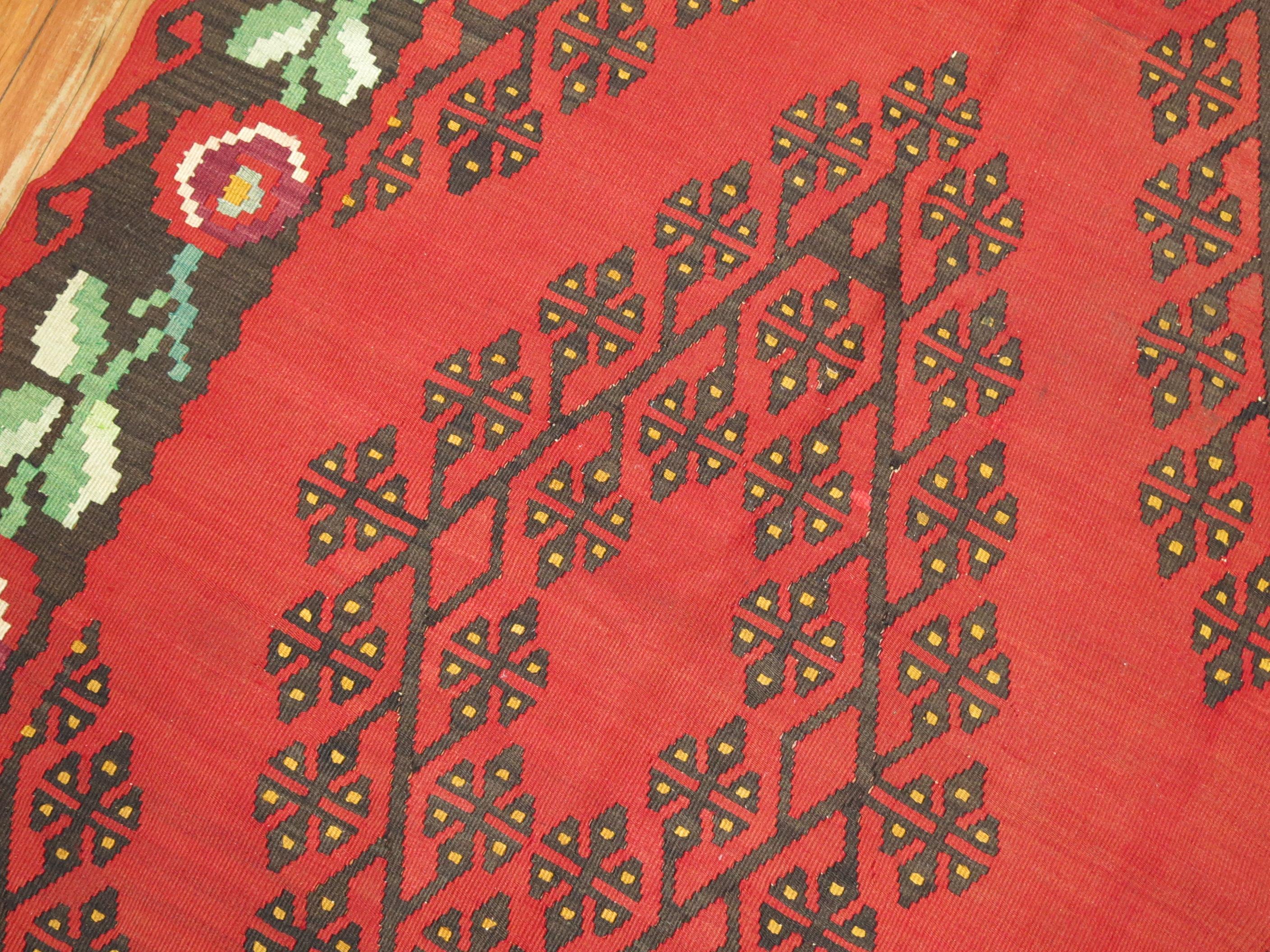 Zabihi Collection Vintage Besserabian Kilim Flat-Weave In Good Condition For Sale In New York, NY