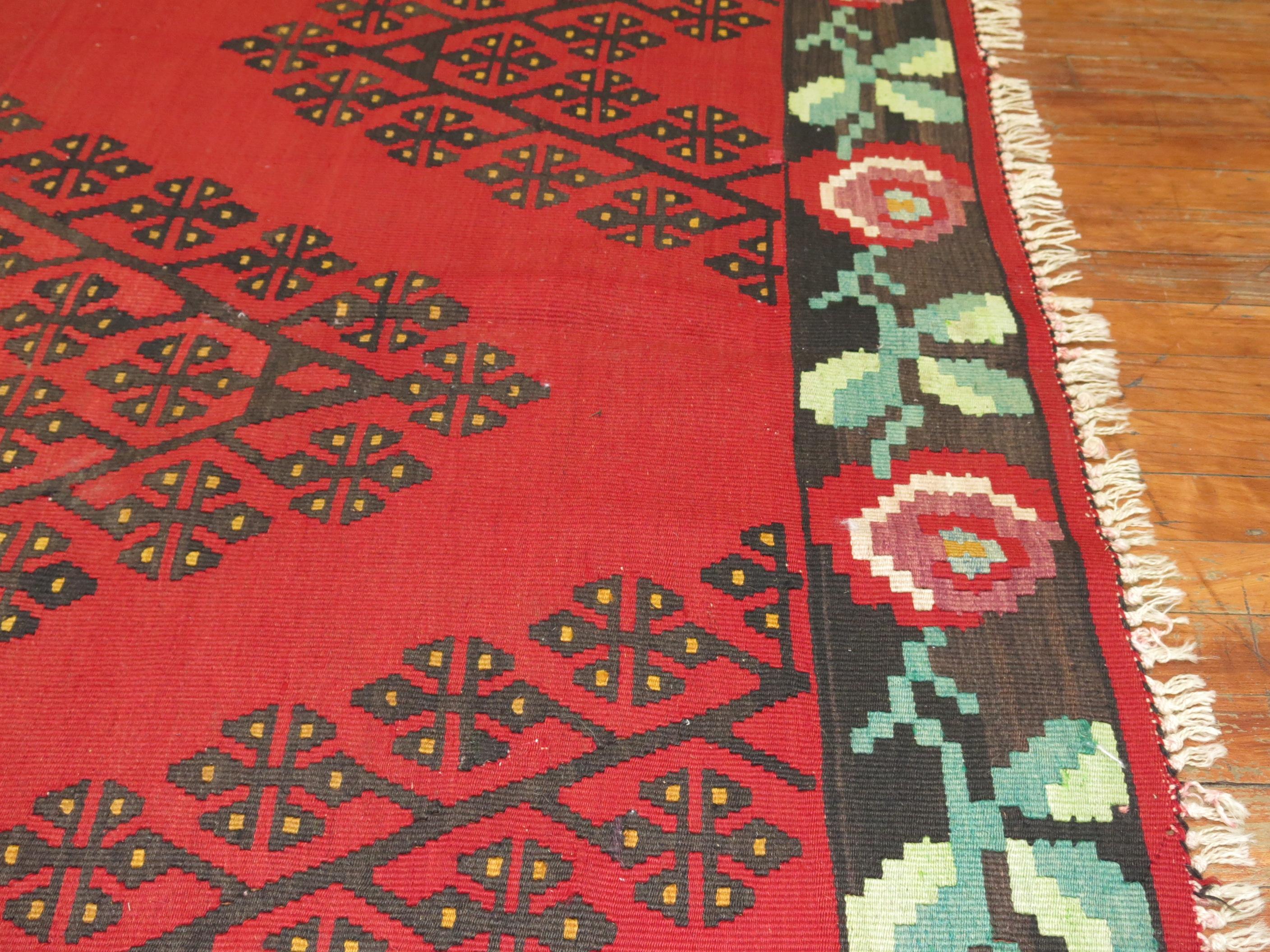 Zabihi Collection Vintage Besserabian Kilim Flat-Weave For Sale 1