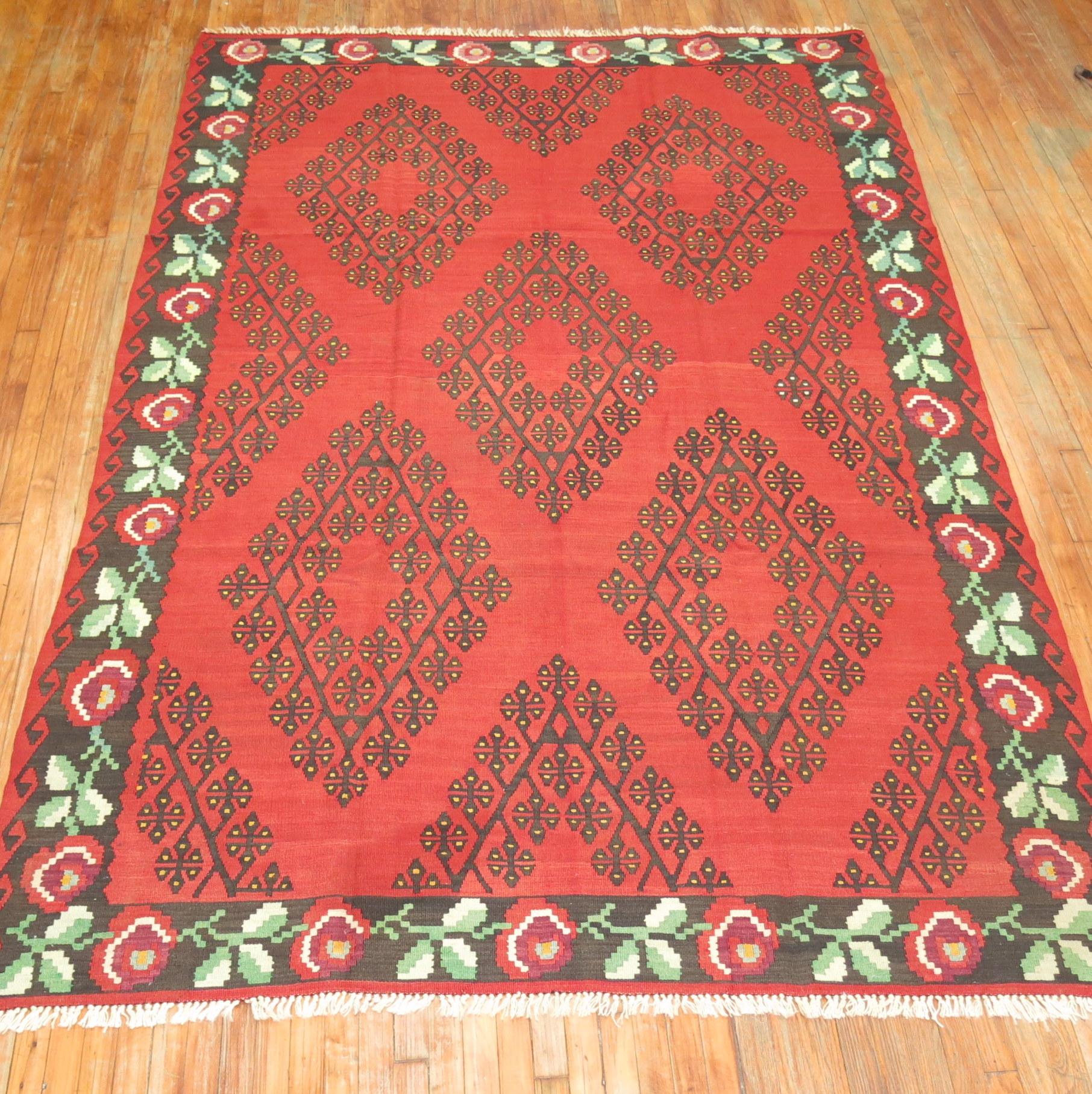 Zabihi Collection Vintage Besserabian Kilim Flat-Weave For Sale 2