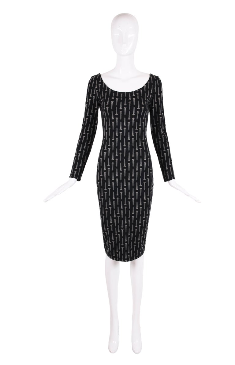 Vintage Betsey Johnson "Screw" Print Stretch Bodycon Dress at 1stDibs |  betsy johnson vintage, betsey johnson heart dress, vintage bodycon dress