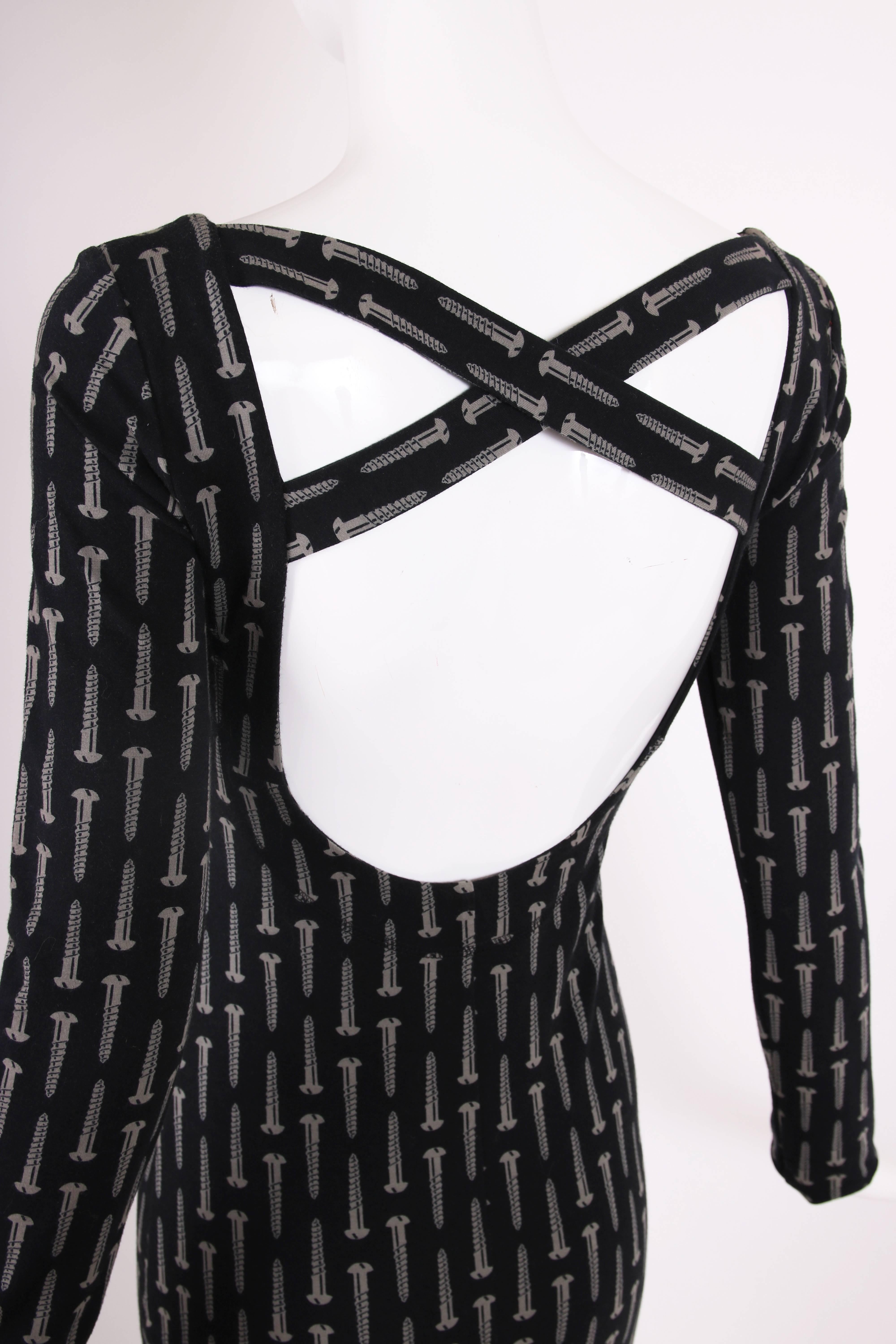 Betsey Johnson - Robe moulante extensible vintage à imprimé « crépuscule » Pour femmes en vente