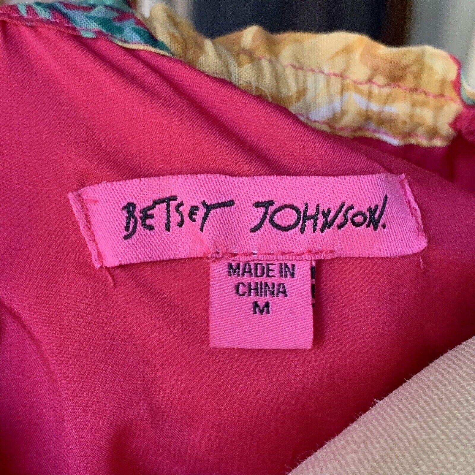 Vintage BETSEY JOHNSON Y2K Pink Label Floral Roses Cotton Maxi Dress MEDIUM For Sale 5