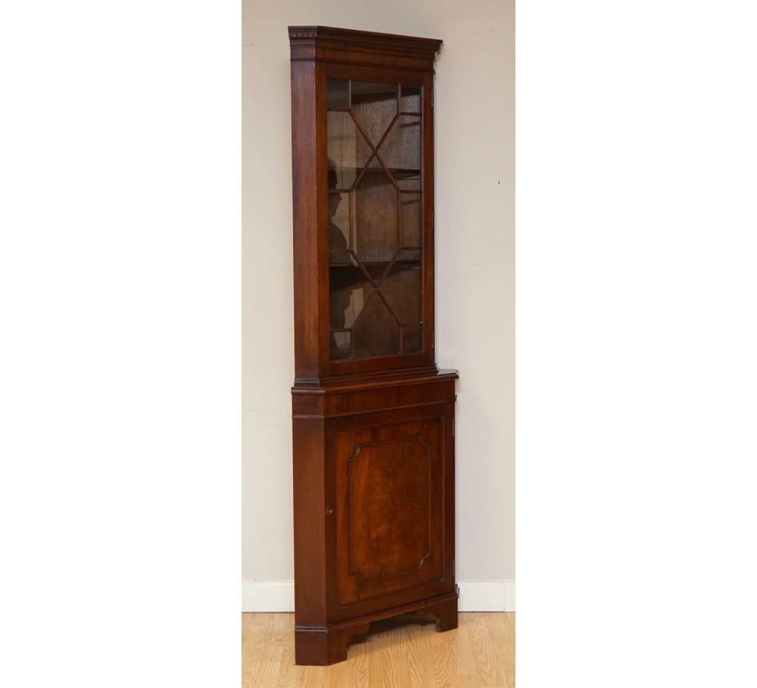 Georgian Vintage Bevan Funnell Brown Astragal Glazed Corner Cabinet