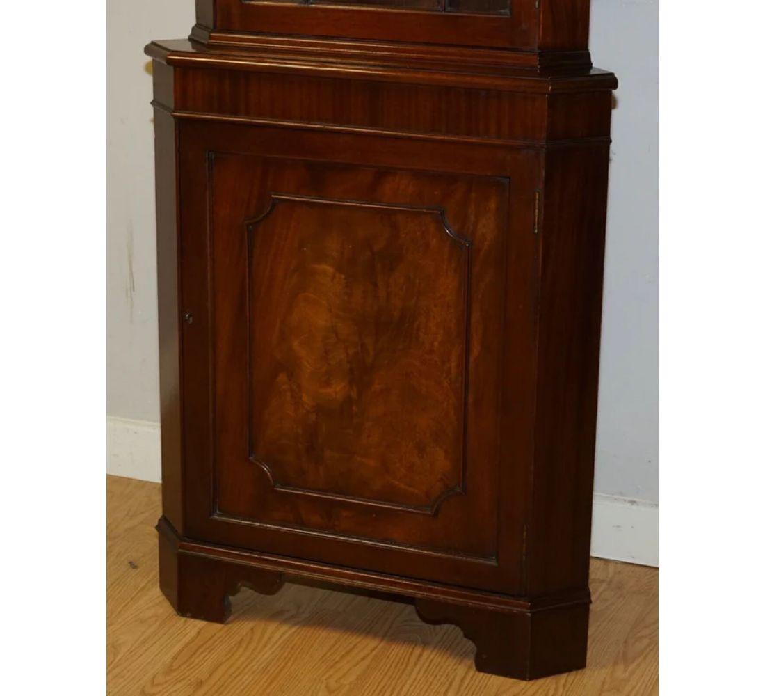 Vintage Bevan Funnell Brown Astragal Glazed Corner Cabinet In Good Condition In Pulborough, GB