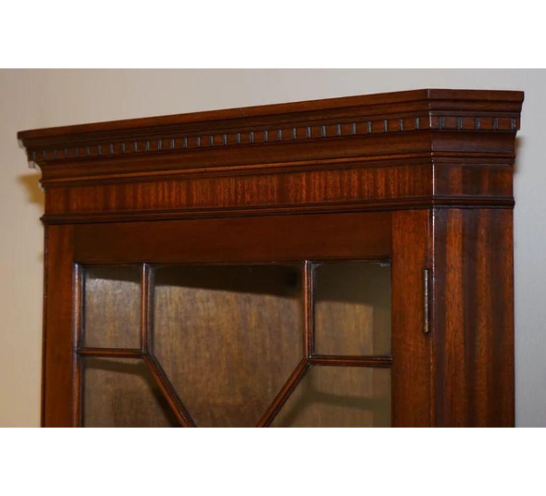 20th Century Vintage Bevan Funnell Brown Astragal Glazed Corner Cabinet