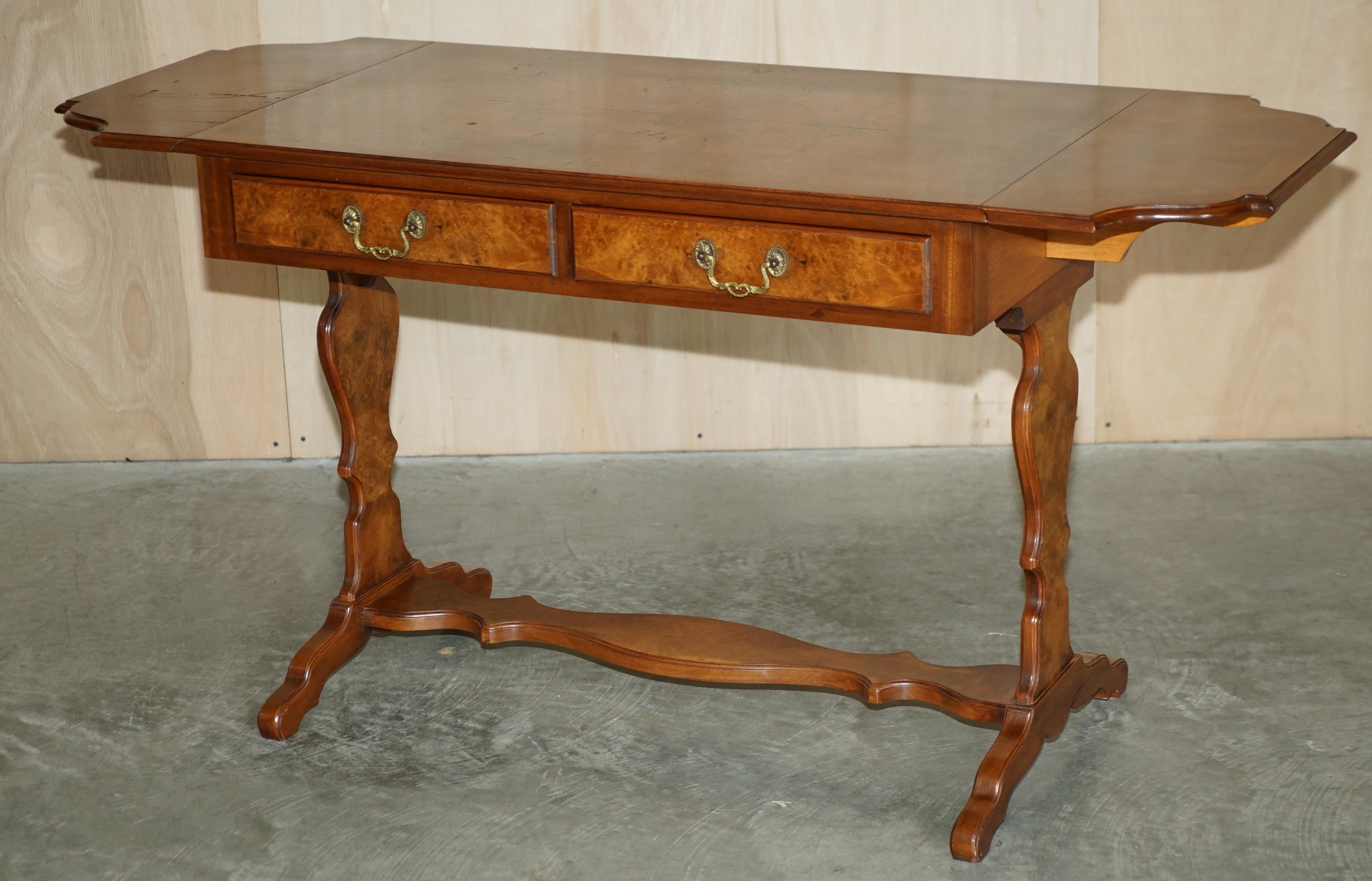 Vintage Bevan Funnell Burr Walnut Extending Sofa / Occasional Table Nice Timber For Sale 11