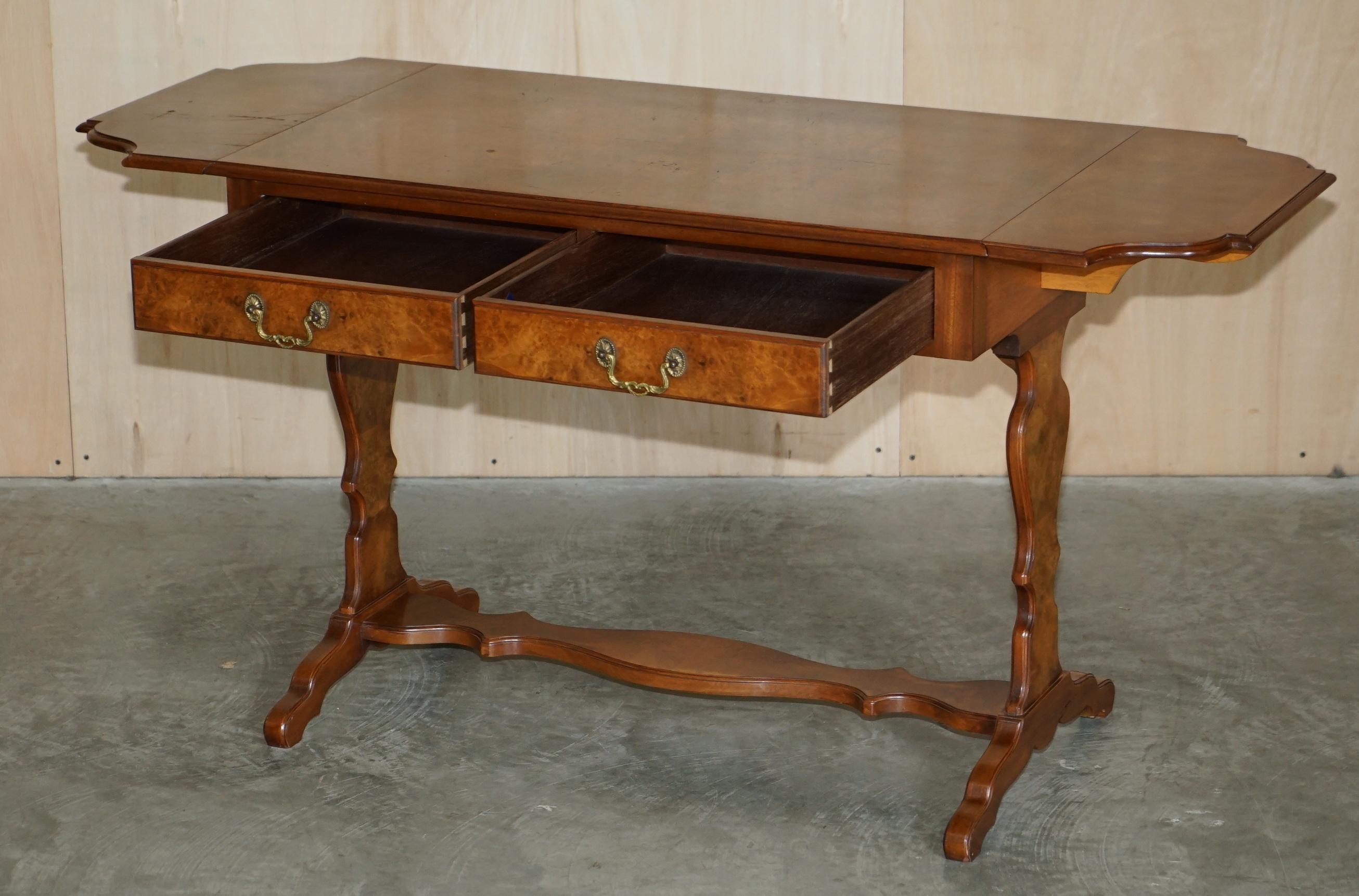 Vintage Bevan Funnell Burr Walnut Extending Sofa / Occasional Table Nice Timber For Sale 13