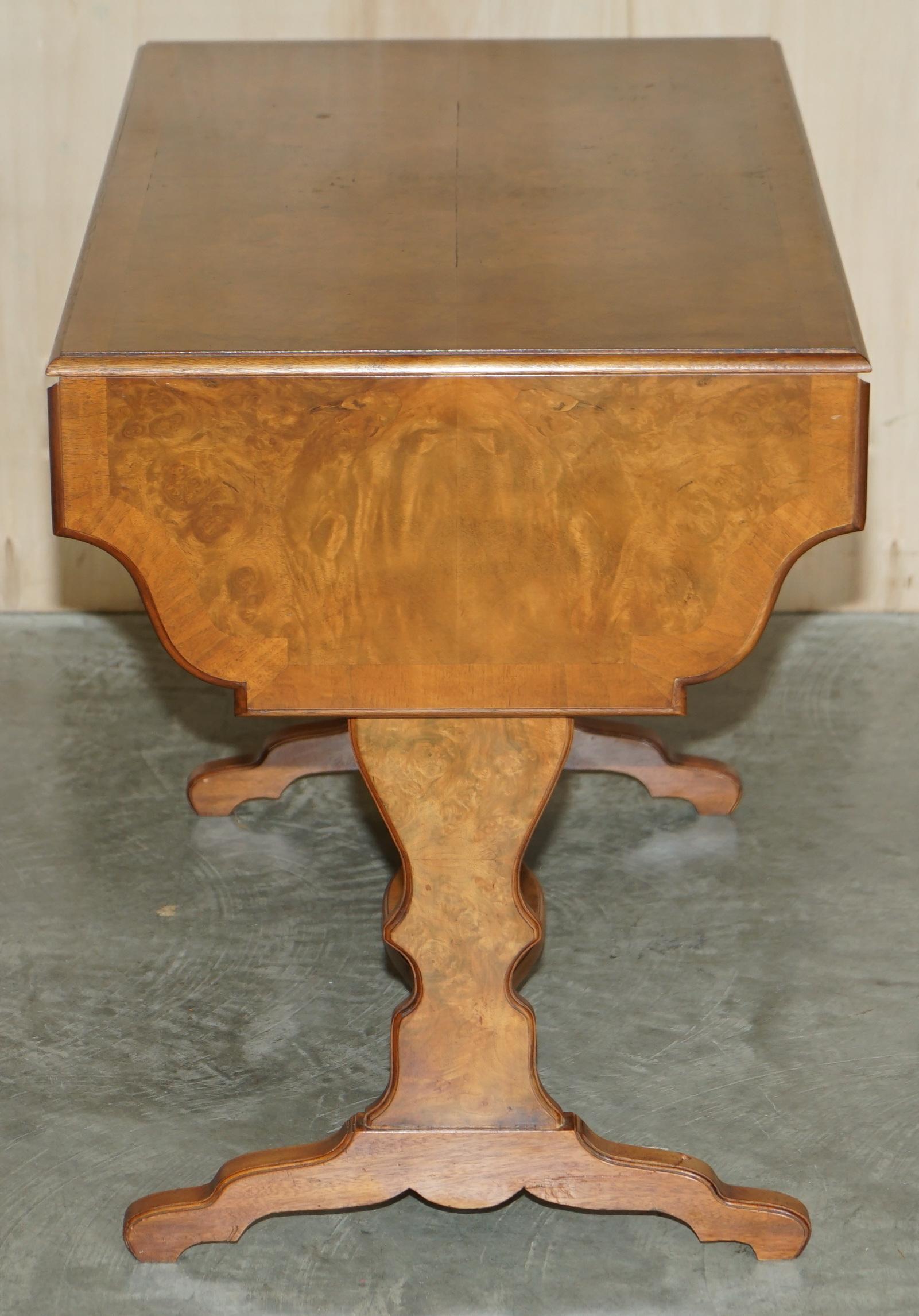 20th Century Vintage Bevan Funnell Burr Walnut Extending Sofa / Occasional Table Nice Timber For Sale